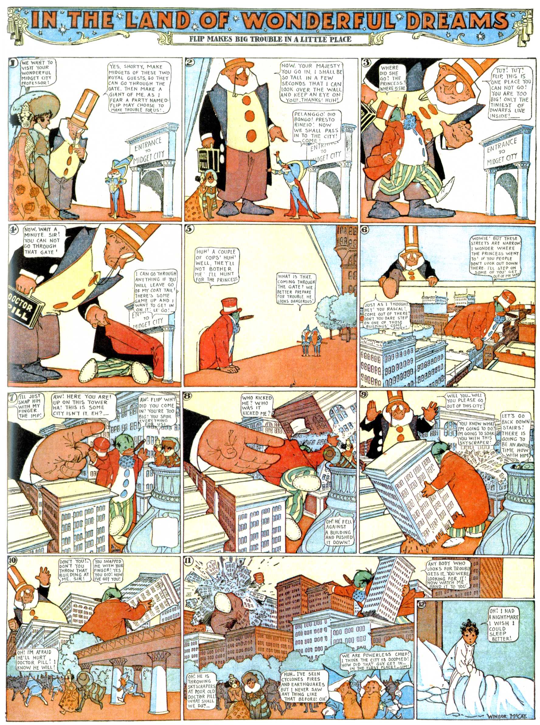 Little Nemo in Slumberland (1905–1914), page 324. Little Nemo in Slumberland by Winsor McCay. Public domain in the United States. https://archive.org/details/LittleNemo1905-14FromWinsorMccayAsCbz
