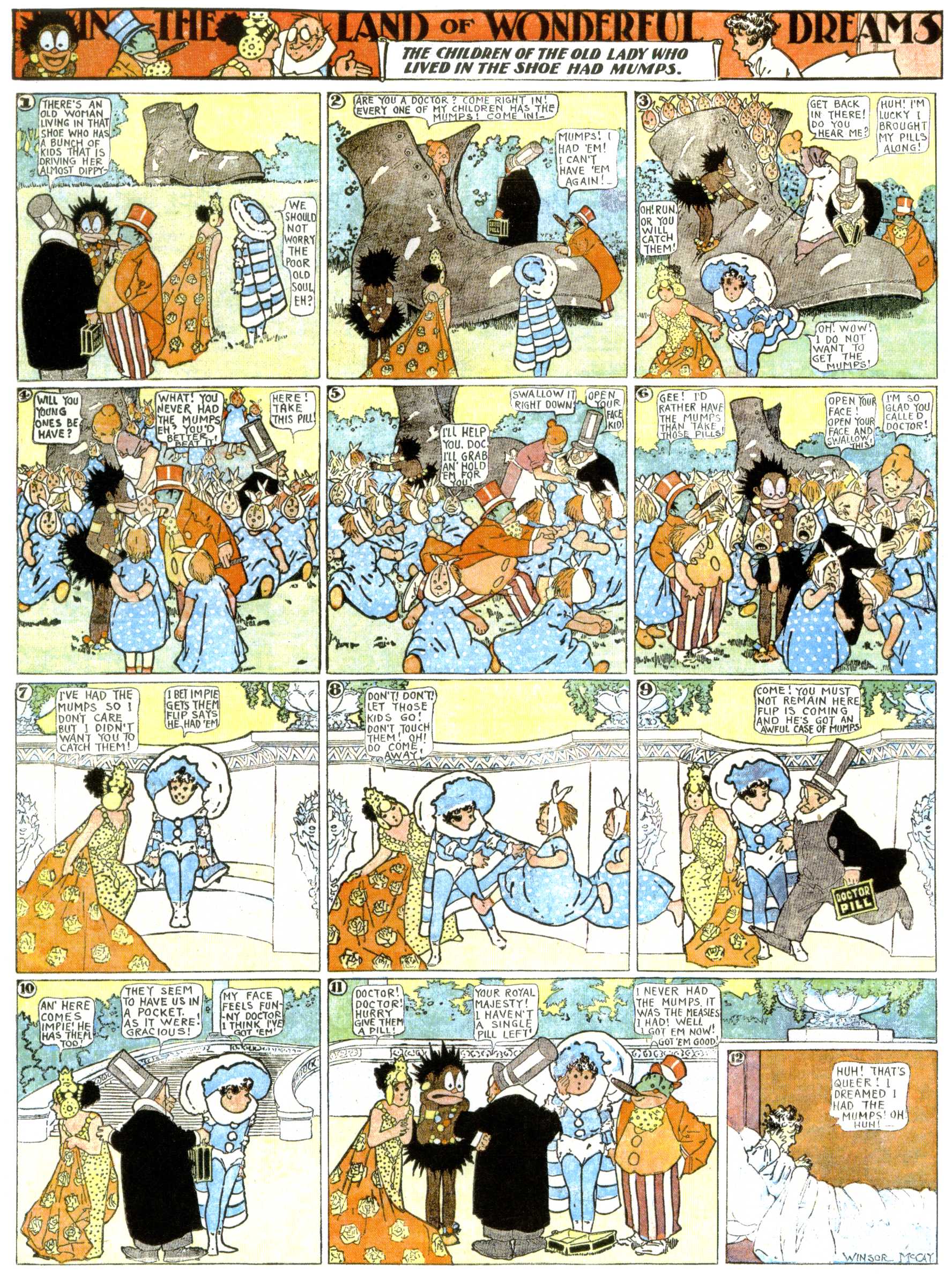 Little Nemo in Slumberland (1905–1914), page 344. Little Nemo in Slumberland by Winsor McCay. Public domain in the United States. https://archive.org/details/LittleNemo1905-14FromWinsorMccayAsCbz