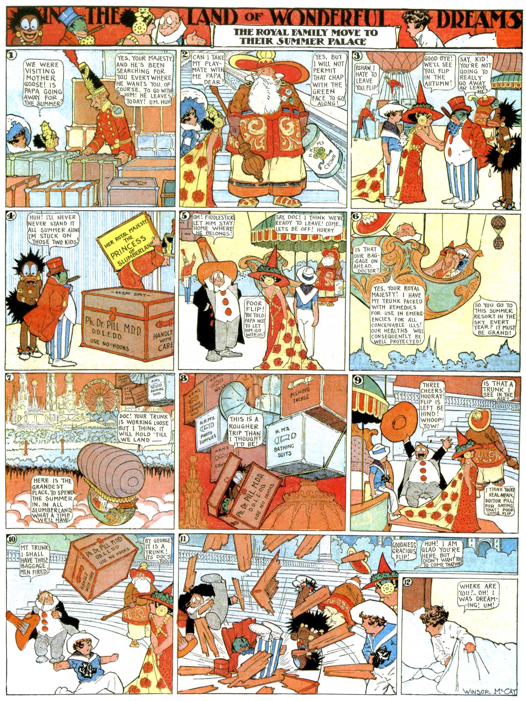 Little Nemo in Slumberland (1905–1914), page 345. Little Nemo in Slumberland by Winsor McCay. Public domain in the United States. https://archive.org/details/LittleNemo1905-14FromWinsorMccayAsCbz