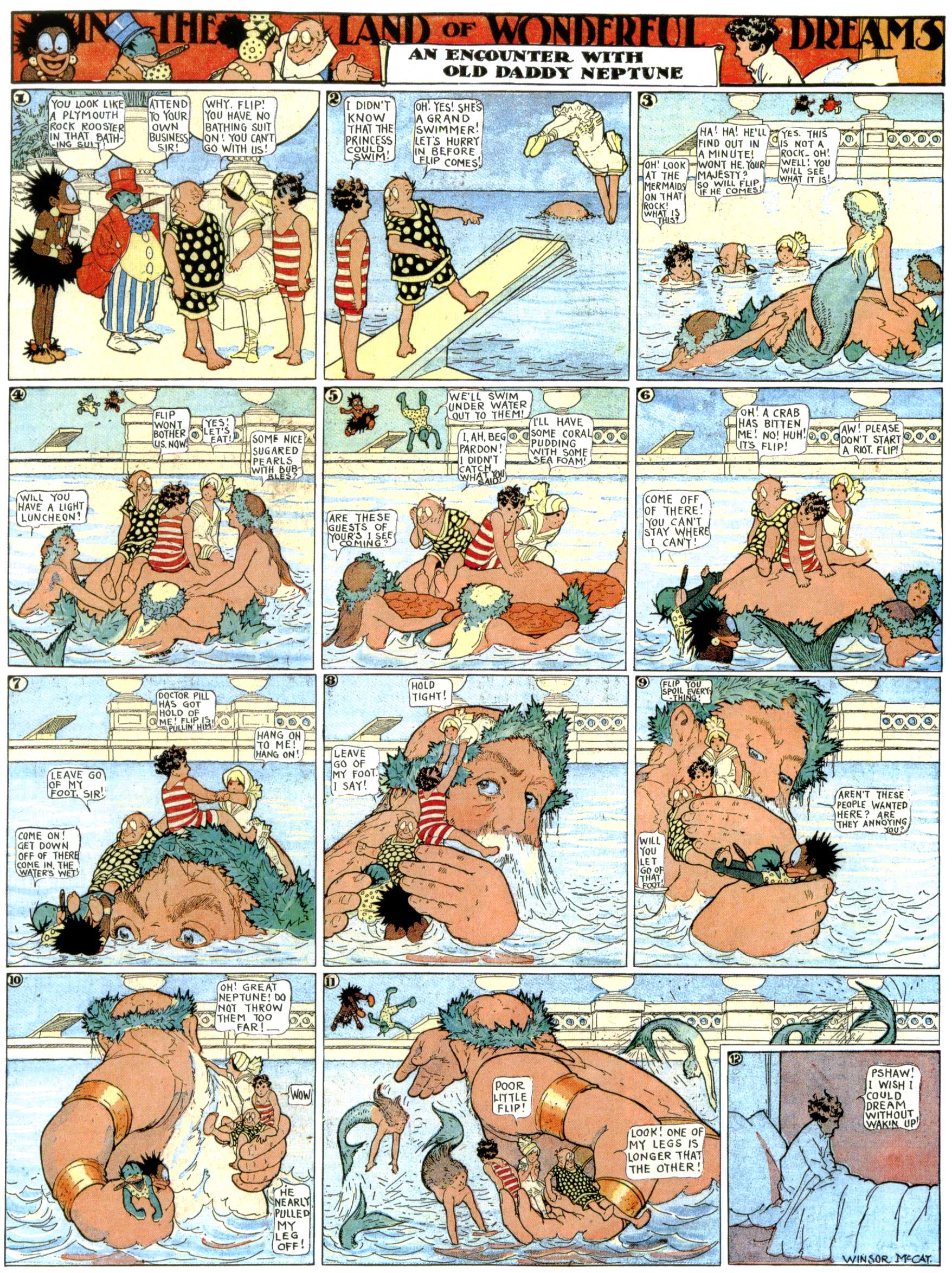 Little Nemo in Slumberland (1905–1914), page 346. Little Nemo in Slumberland by Winsor McCay. Public domain in the United States. https://archive.org/details/LittleNemo1905-14FromWinsorMccayAsCbz