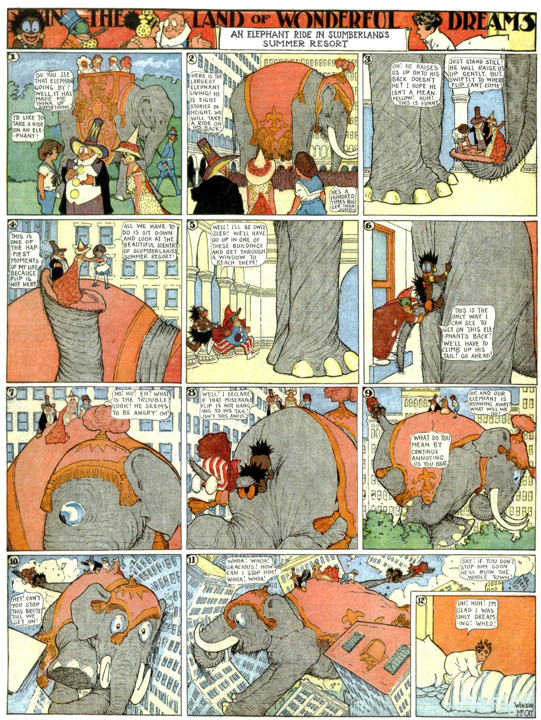 Little Nemo in Slumberland (1905–1914), page 348. Little Nemo in Slumberland by Winsor McCay. Public domain in the United States. https://archive.org/details/LittleNemo1905-14FromWinsorMccayAsCbz