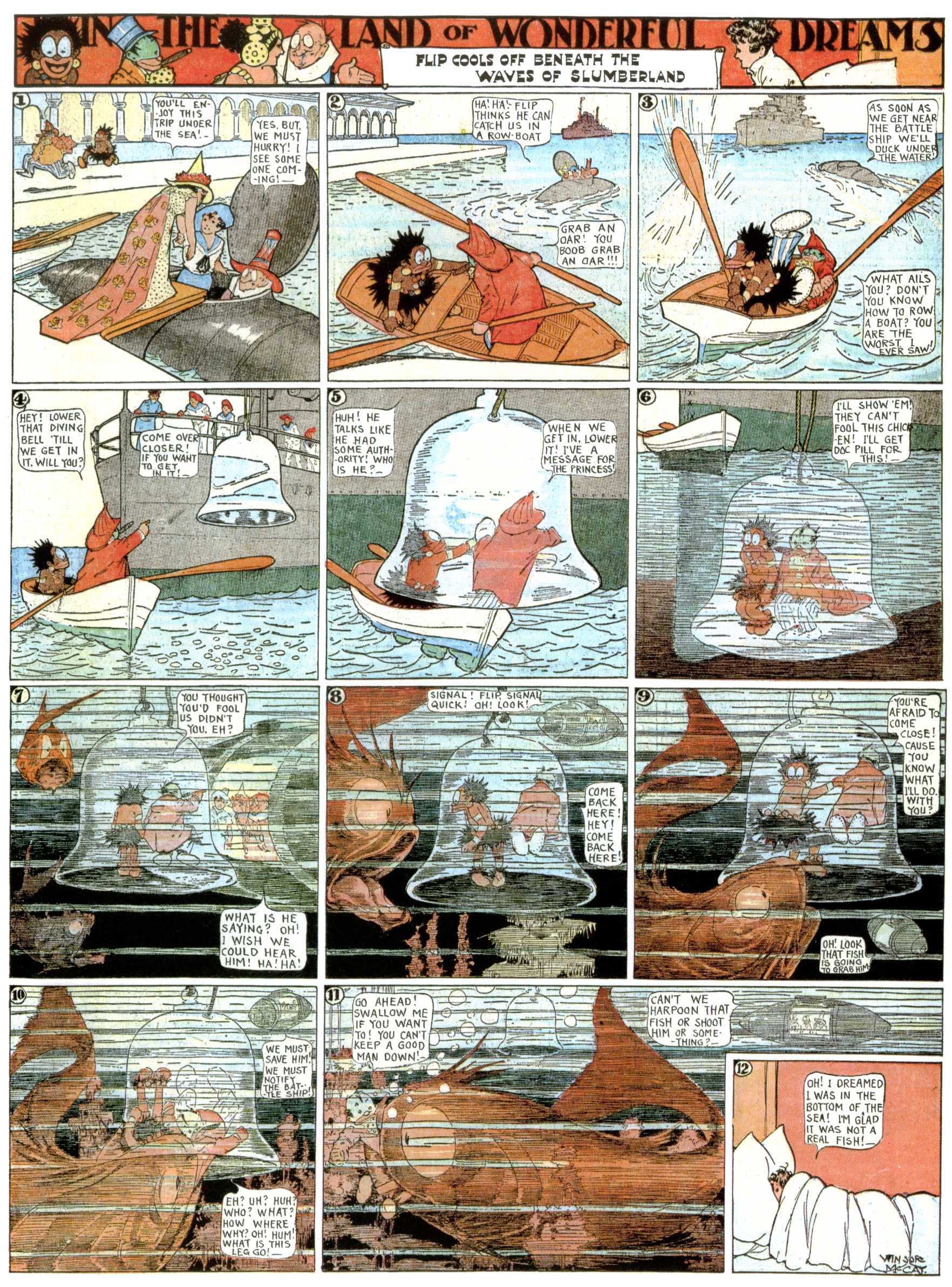 Little Nemo in Slumberland (1905–1914), page 349. Little Nemo in Slumberland by Winsor McCay. Public domain in the United States. https://archive.org/details/LittleNemo1905-14FromWinsorMccayAsCbz
