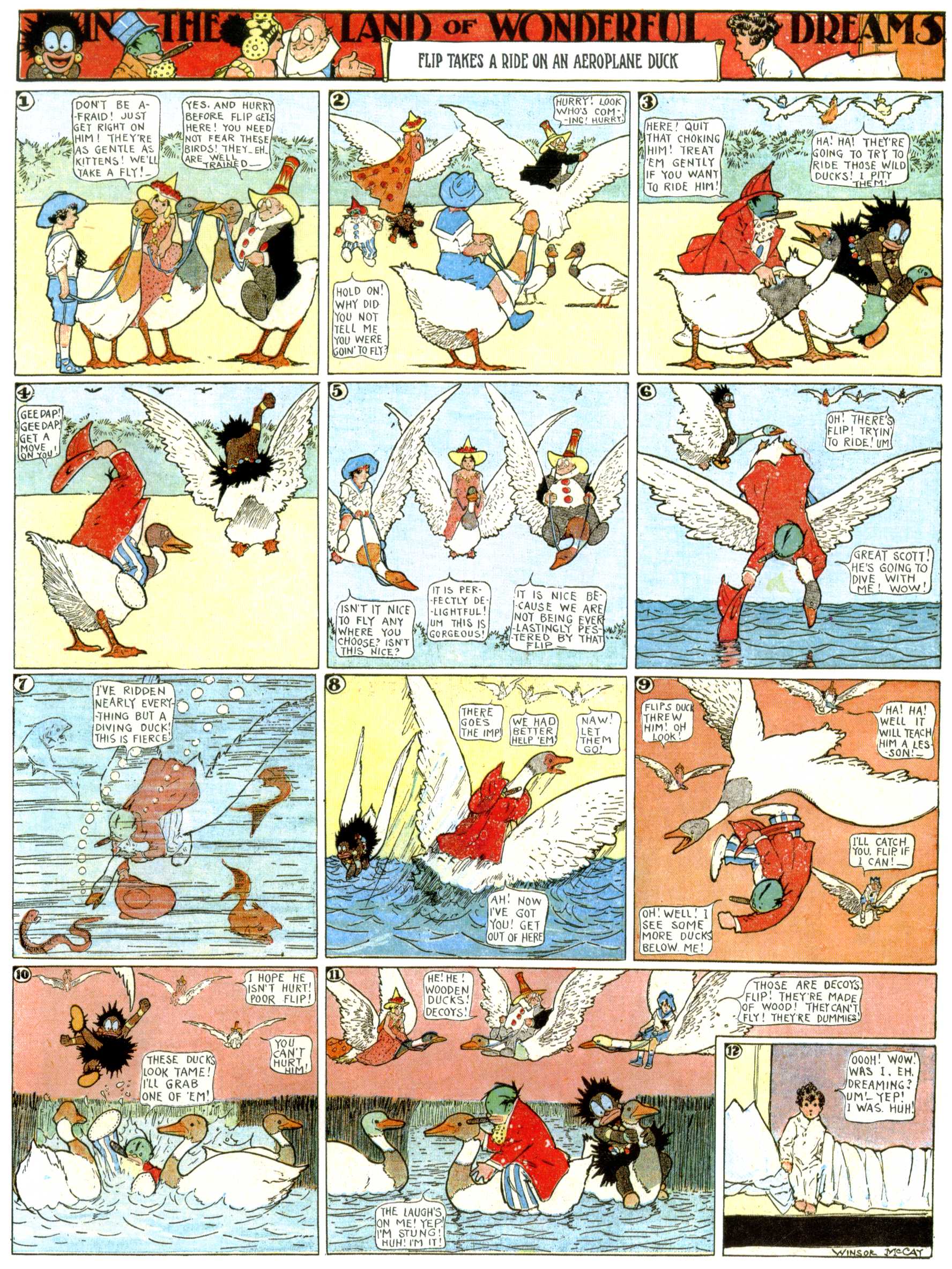 Little Nemo in Slumberland (1905–1914), page 351. Little Nemo in Slumberland by Winsor McCay. Public domain in the United States. https://archive.org/details/LittleNemo1905-14FromWinsorMccayAsCbz
