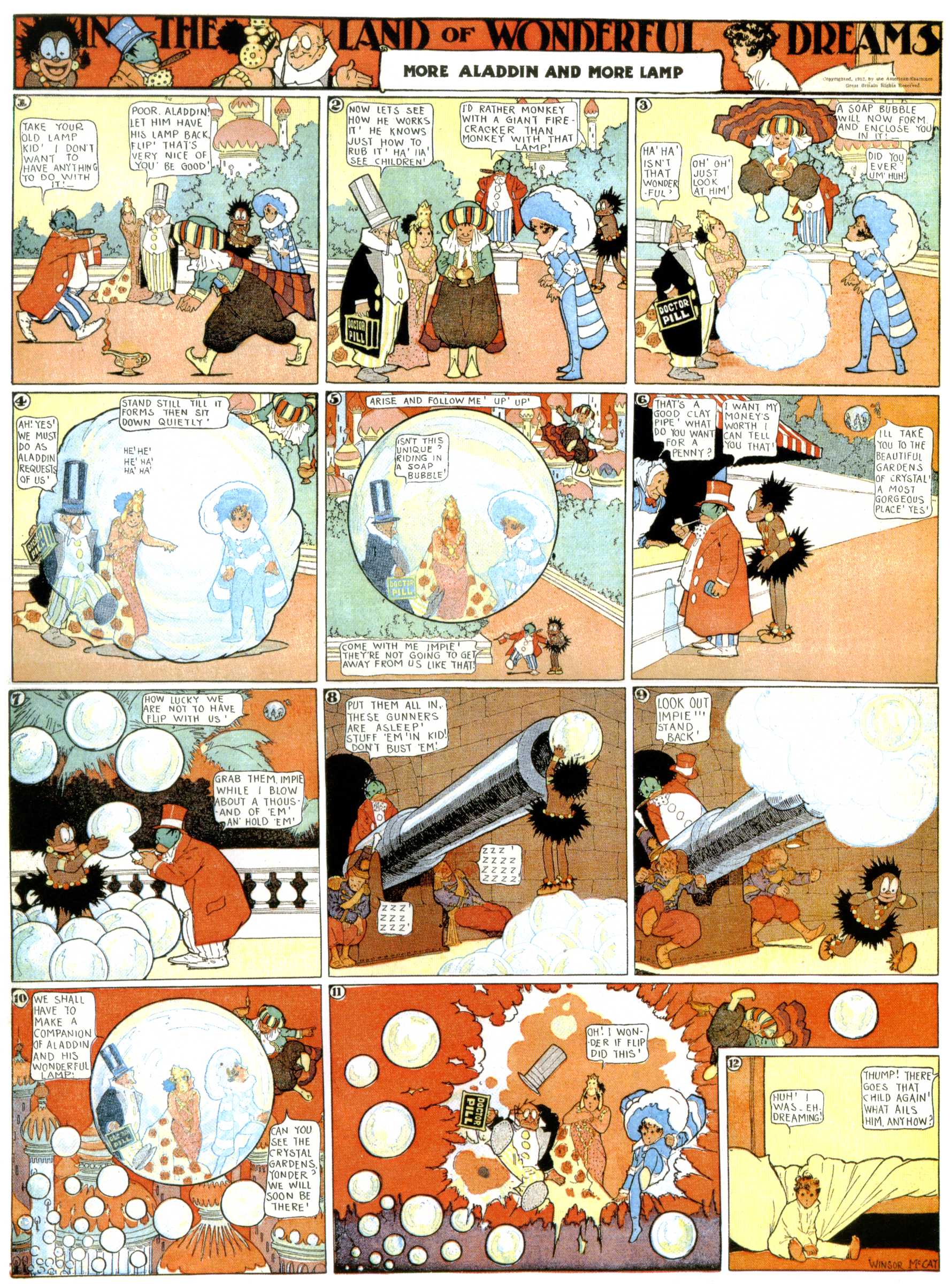 Little Nemo in Slumberland (1905–1914), page 358. Little Nemo in Slumberland by Winsor McCay. Public domain in the United States. https://archive.org/details/LittleNemo1905-14FromWinsorMccayAsCbz