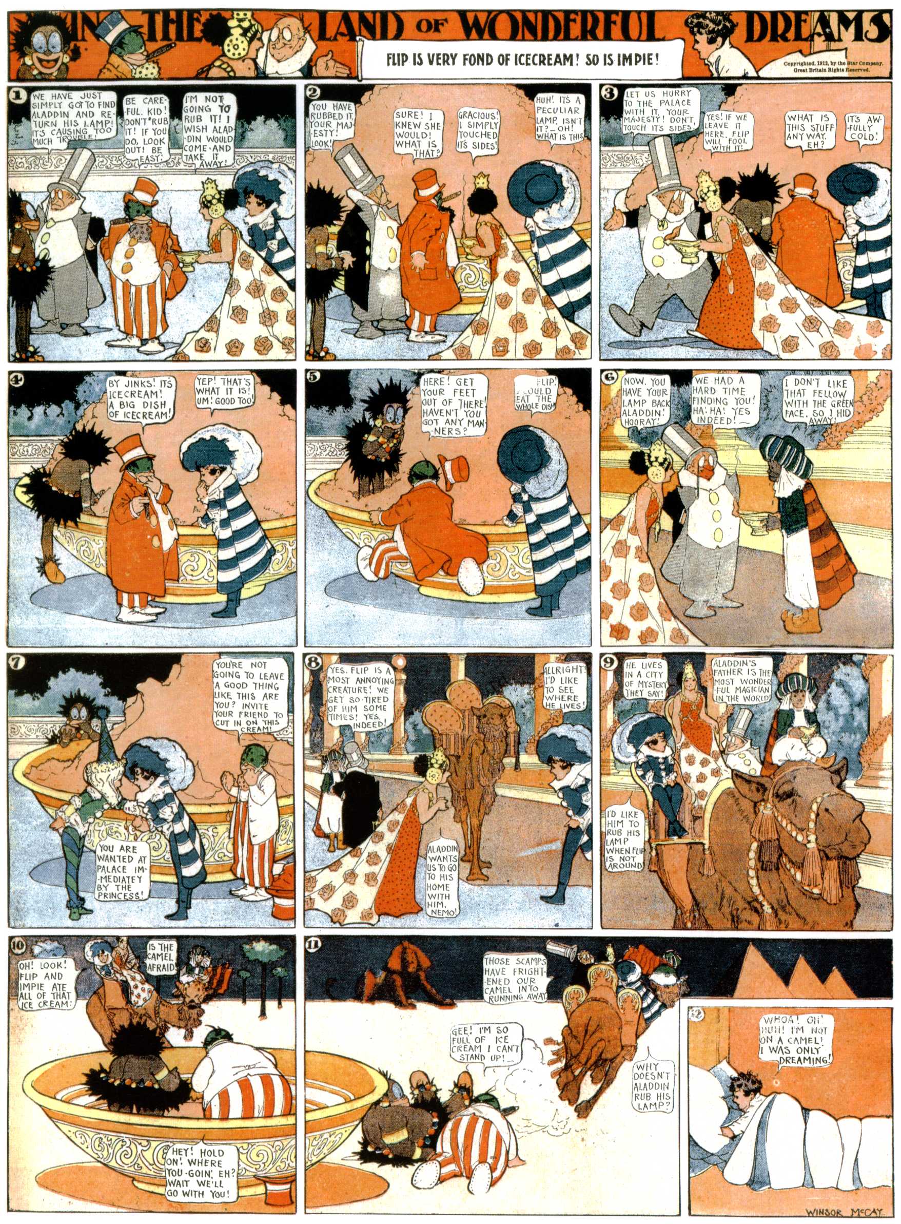 Little Nemo in Slumberland (1905–1914), page 361. Little Nemo in Slumberland by Winsor McCay. Public domain in the United States. https://archive.org/details/LittleNemo1905-14FromWinsorMccayAsCbz