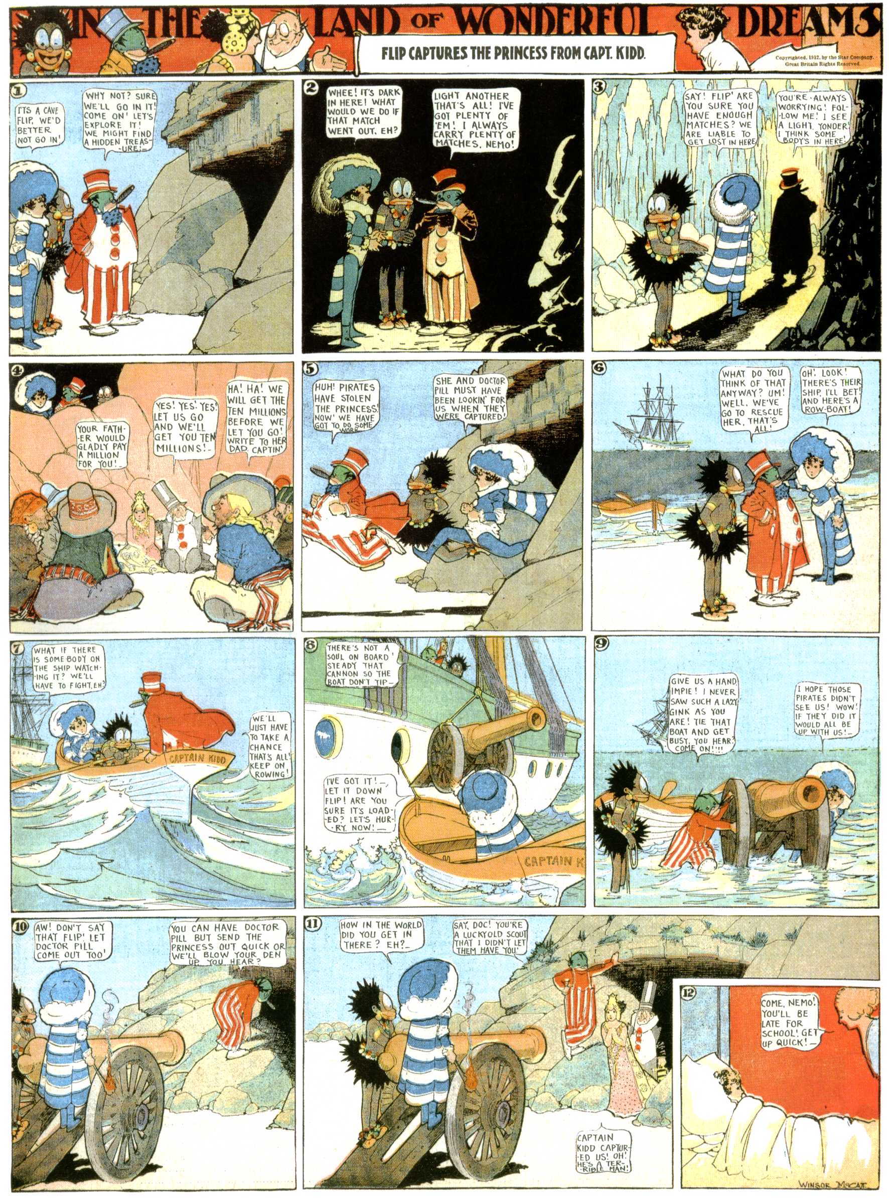 Little Nemo in Slumberland (1905–1914), page 364. Little Nemo in Slumberland by Winsor McCay. Public domain in the United States. https://archive.org/details/LittleNemo1905-14FromWinsorMccayAsCbz