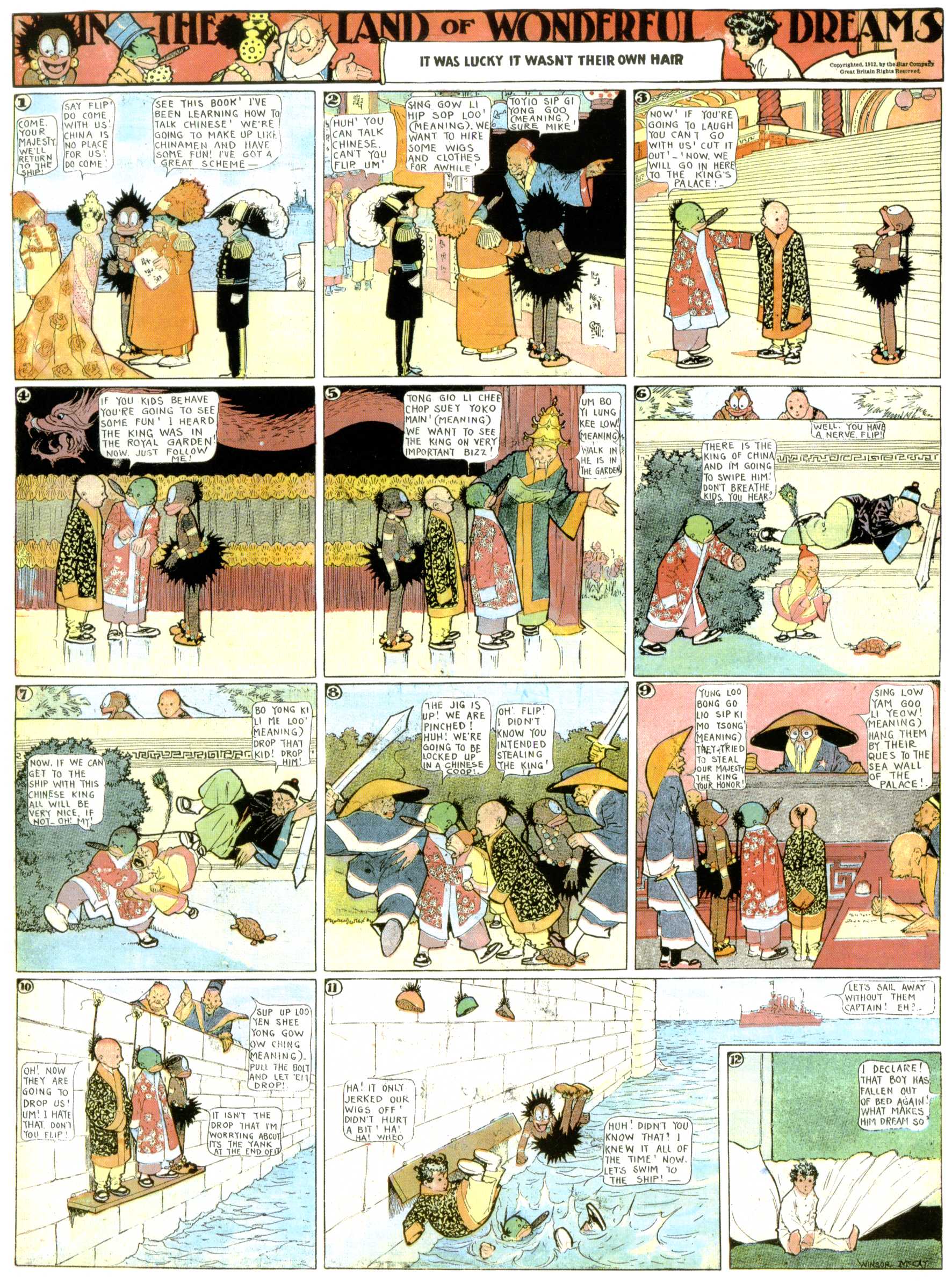 Little Nemo in Slumberland (1905–1914), page 368. Little Nemo in Slumberland by Winsor McCay. Public domain in the United States. https://archive.org/details/LittleNemo1905-14FromWinsorMccayAsCbz
