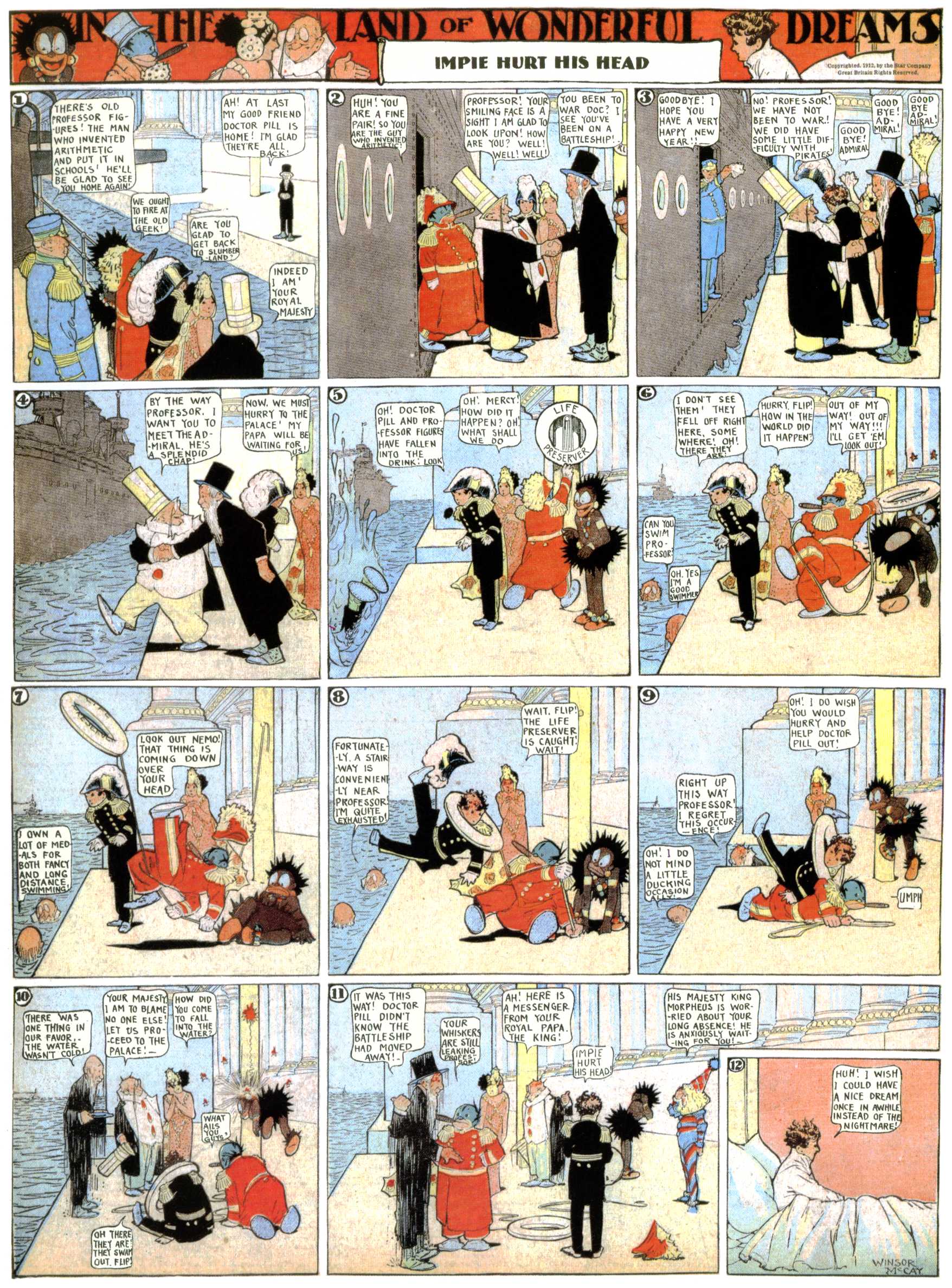 Little Nemo in Slumberland (1905–1914), page 370. Little Nemo in Slumberland by Winsor McCay. Public domain in the United States. https://archive.org/details/LittleNemo1905-14FromWinsorMccayAsCbz