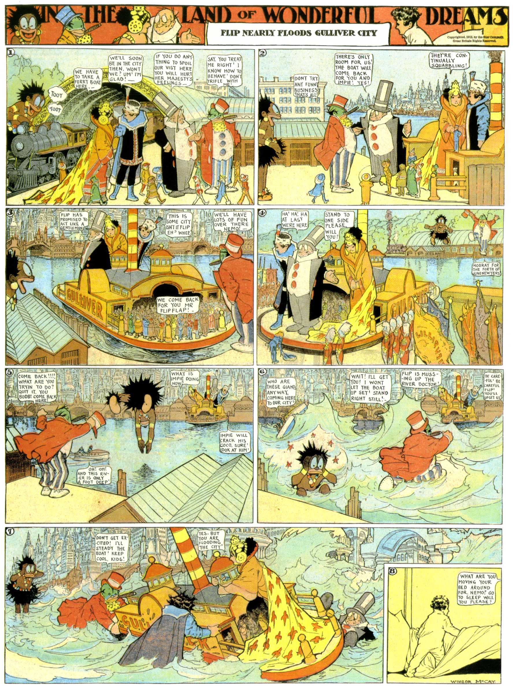 Little Nemo in Slumberland (1905–1914), page 377. Little Nemo in Slumberland by Winsor McCay. Public domain in the United States. https://archive.org/details/LittleNemo1905-14FromWinsorMccayAsCbz