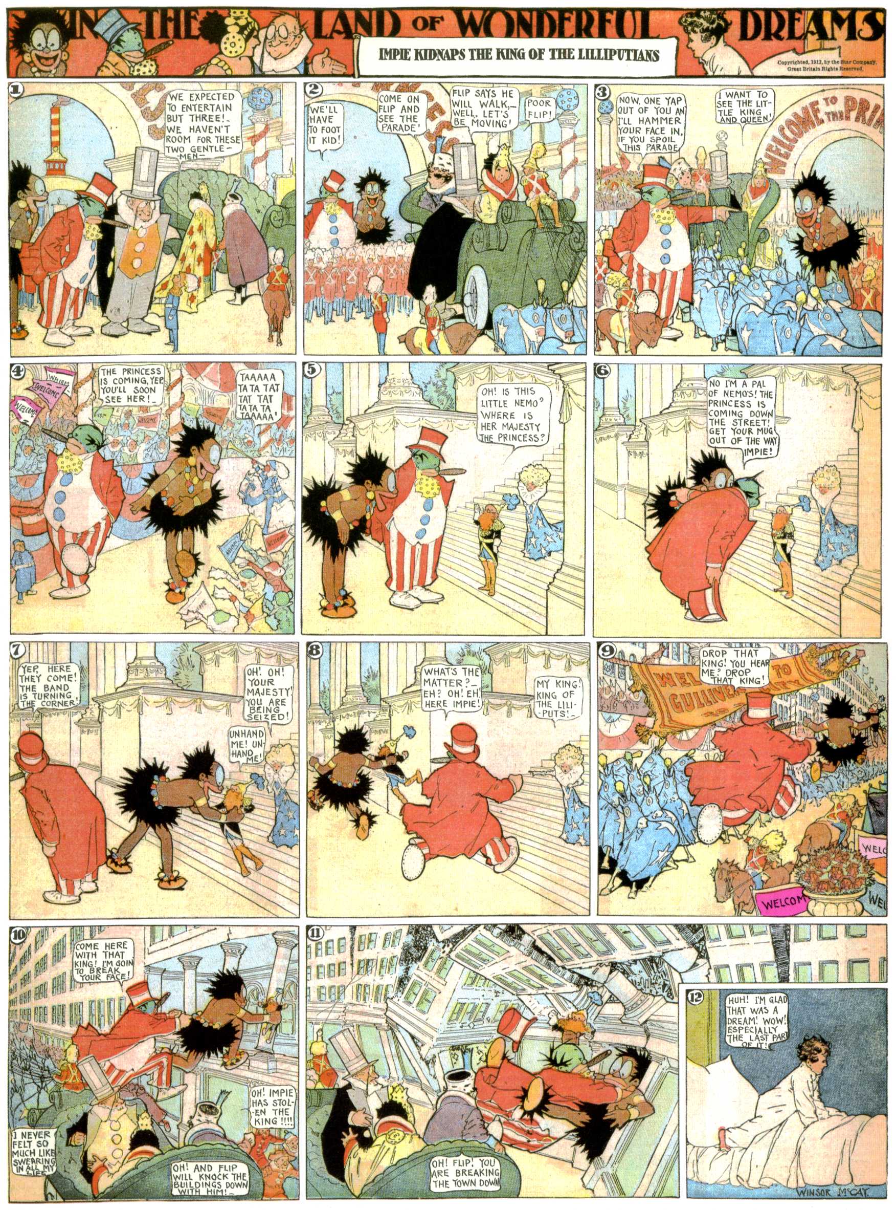 Little Nemo in Slumberland (1905–1914), page 378. Little Nemo in Slumberland by Winsor McCay. Public domain in the United States. https://archive.org/details/LittleNemo1905-14FromWinsorMccayAsCbz