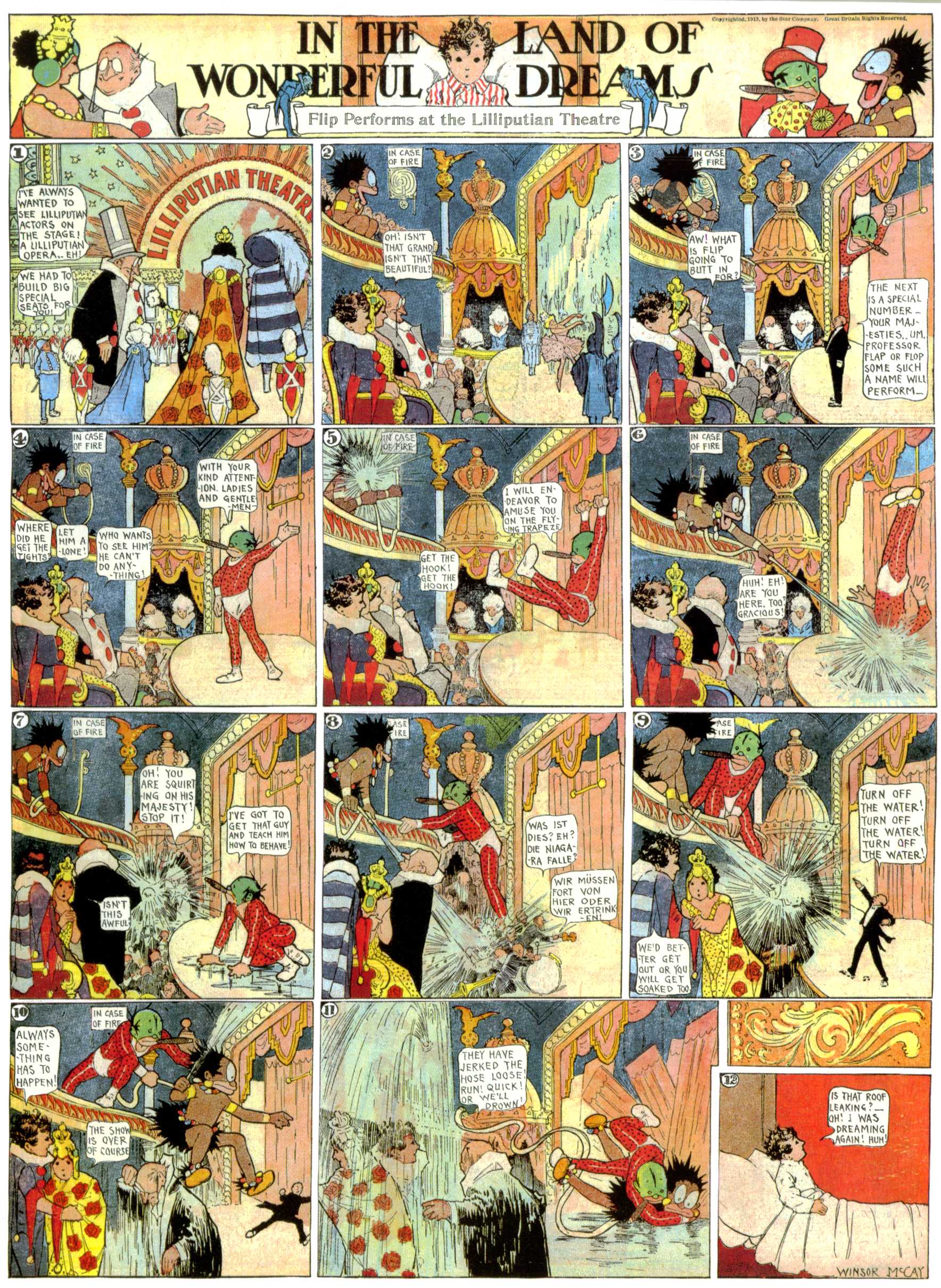 Little Nemo in Slumberland (1905–1914), page 382. Little Nemo in Slumberland by Winsor McCay. Public domain in the United States. https://archive.org/details/LittleNemo1905-14FromWinsorMccayAsCbz