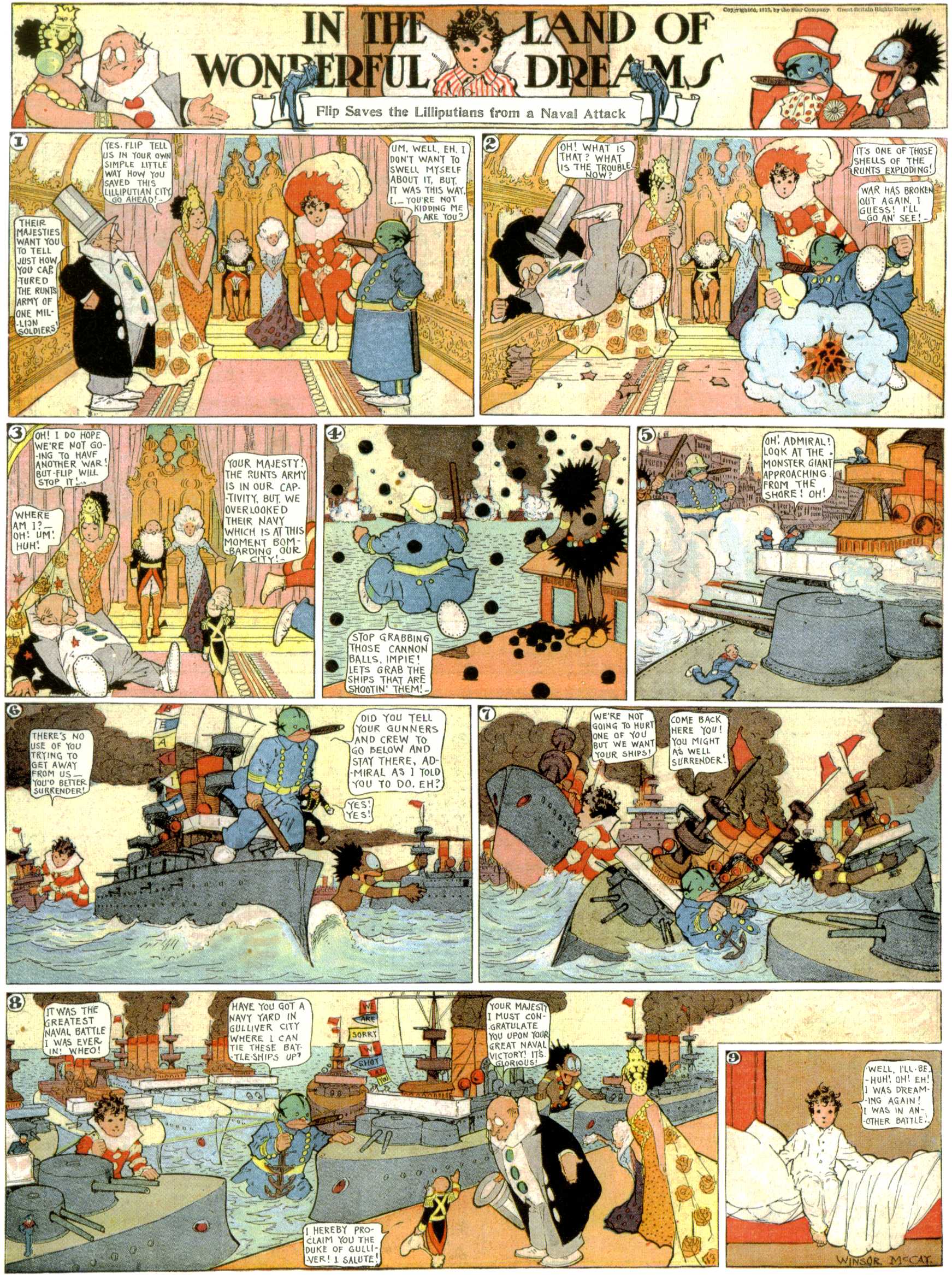 Little Nemo in Slumberland (1905–1914), page 386. Little Nemo in Slumberland by Winsor McCay. Public domain in the United States. https://archive.org/details/LittleNemo1905-14FromWinsorMccayAsCbz