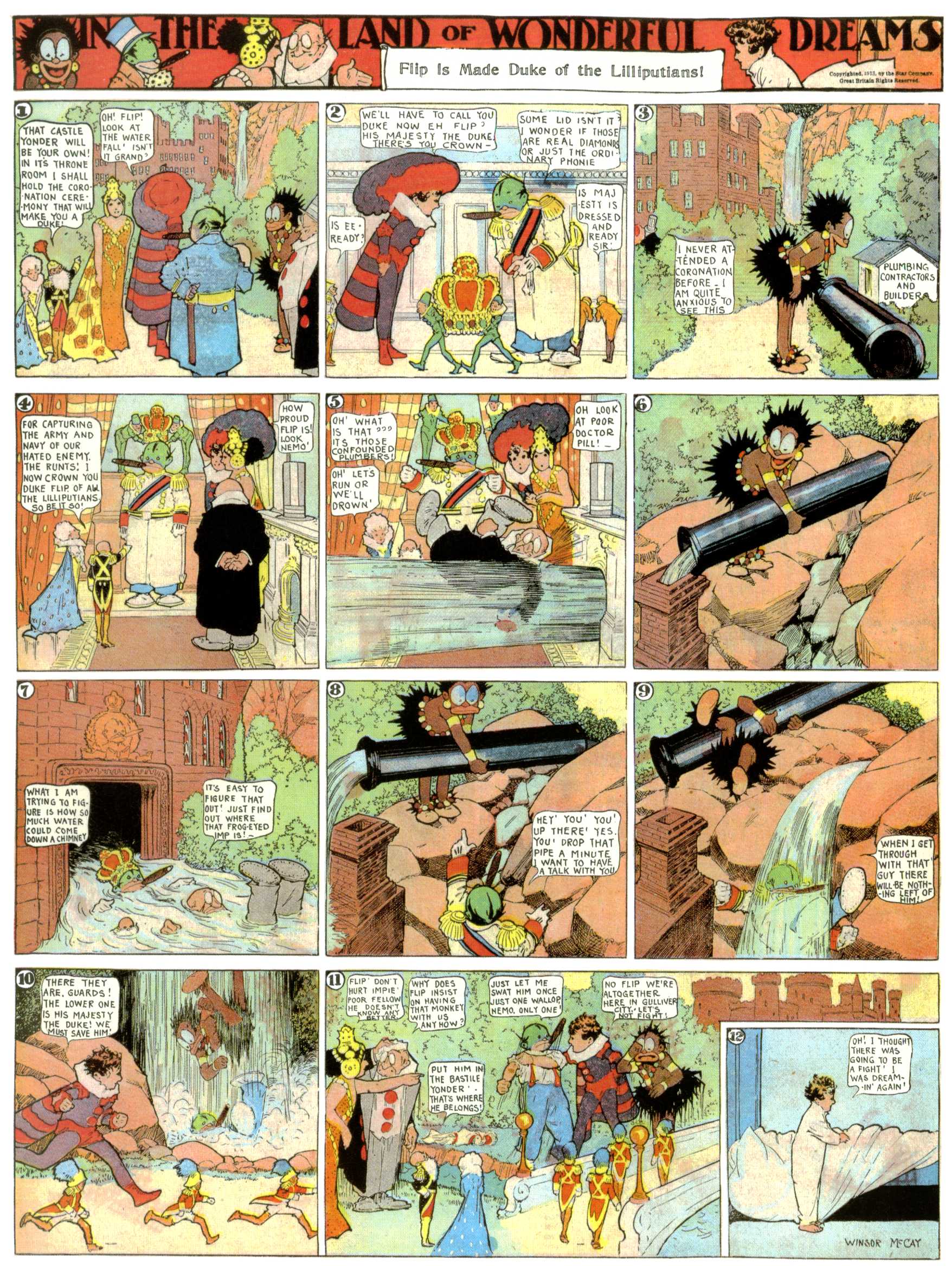 Little Nemo in Slumberland (1905–1914), page 387. Little Nemo in Slumberland by Winsor McCay. Public domain in the United States. https://archive.org/details/LittleNemo1905-14FromWinsorMccayAsCbz