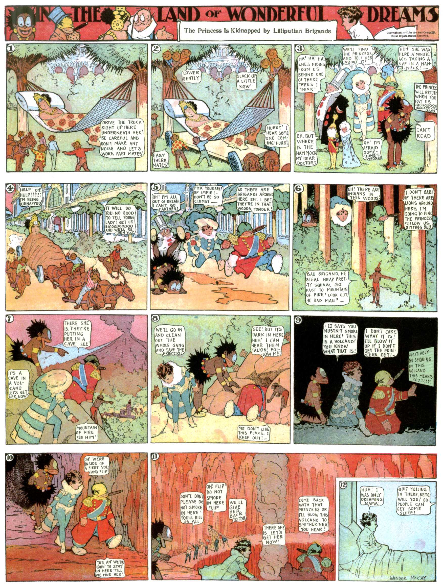 Little Nemo in Slumberland (1905–1914), page 388. Little Nemo in Slumberland by Winsor McCay. Public domain in the United States. https://archive.org/details/LittleNemo1905-14FromWinsorMccayAsCbz