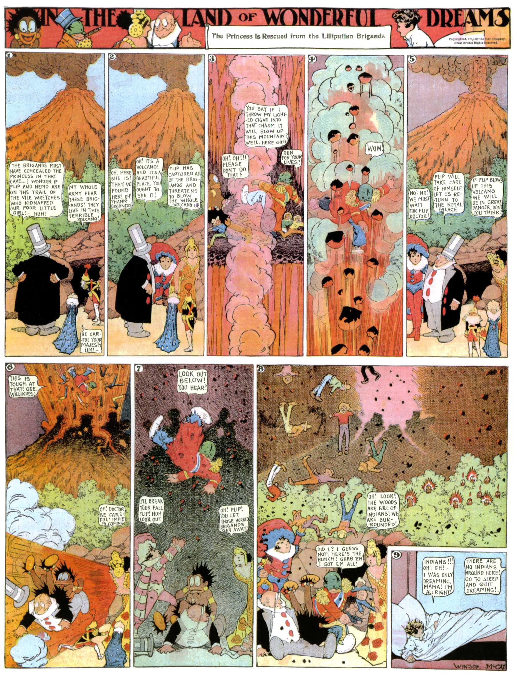 Little Nemo in Slumberland (1905–1914), page 389. Little Nemo in Slumberland by Winsor McCay. Public domain in the United States. https://archive.org/details/LittleNemo1905-14FromWinsorMccayAsCbz