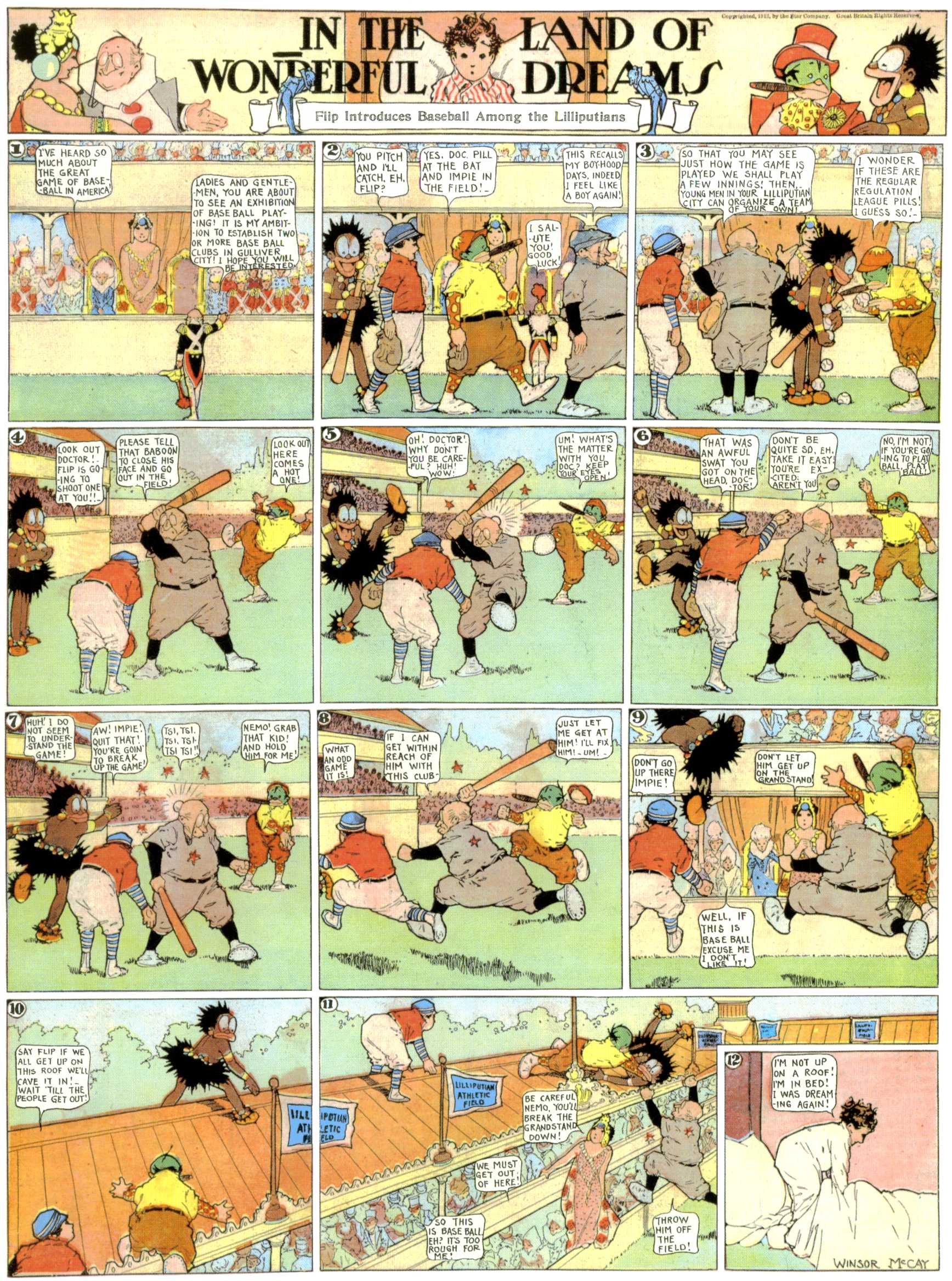 Little Nemo in Slumberland (1905–1914), page 390. Little Nemo in Slumberland by Winsor McCay. Public domain in the United States. https://archive.org/details/LittleNemo1905-14FromWinsorMccayAsCbz