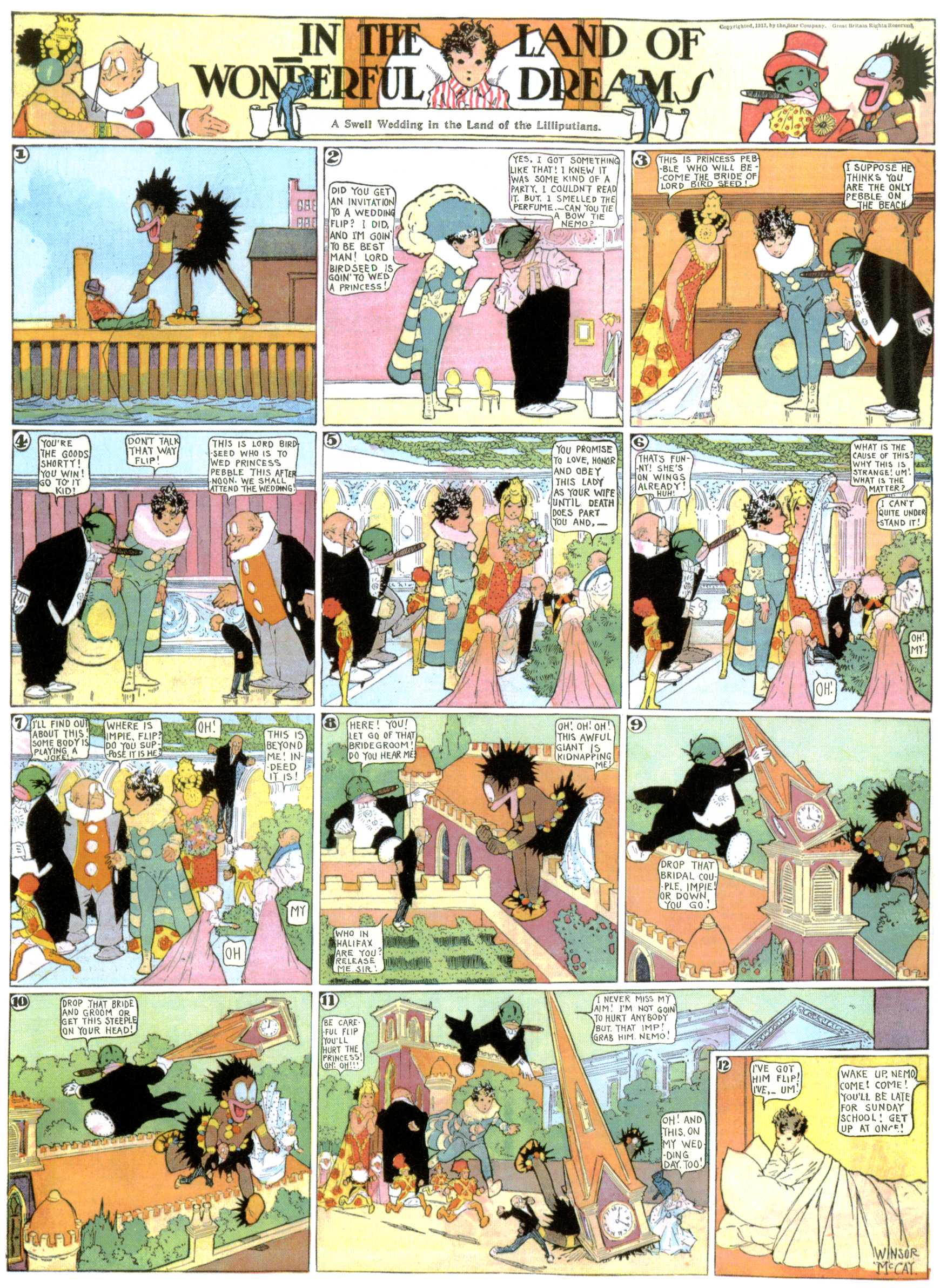 Little Nemo in Slumberland (1905–1914), page 391. Little Nemo in Slumberland by Winsor McCay. Public domain in the United States. https://archive.org/details/LittleNemo1905-14FromWinsorMccayAsCbz