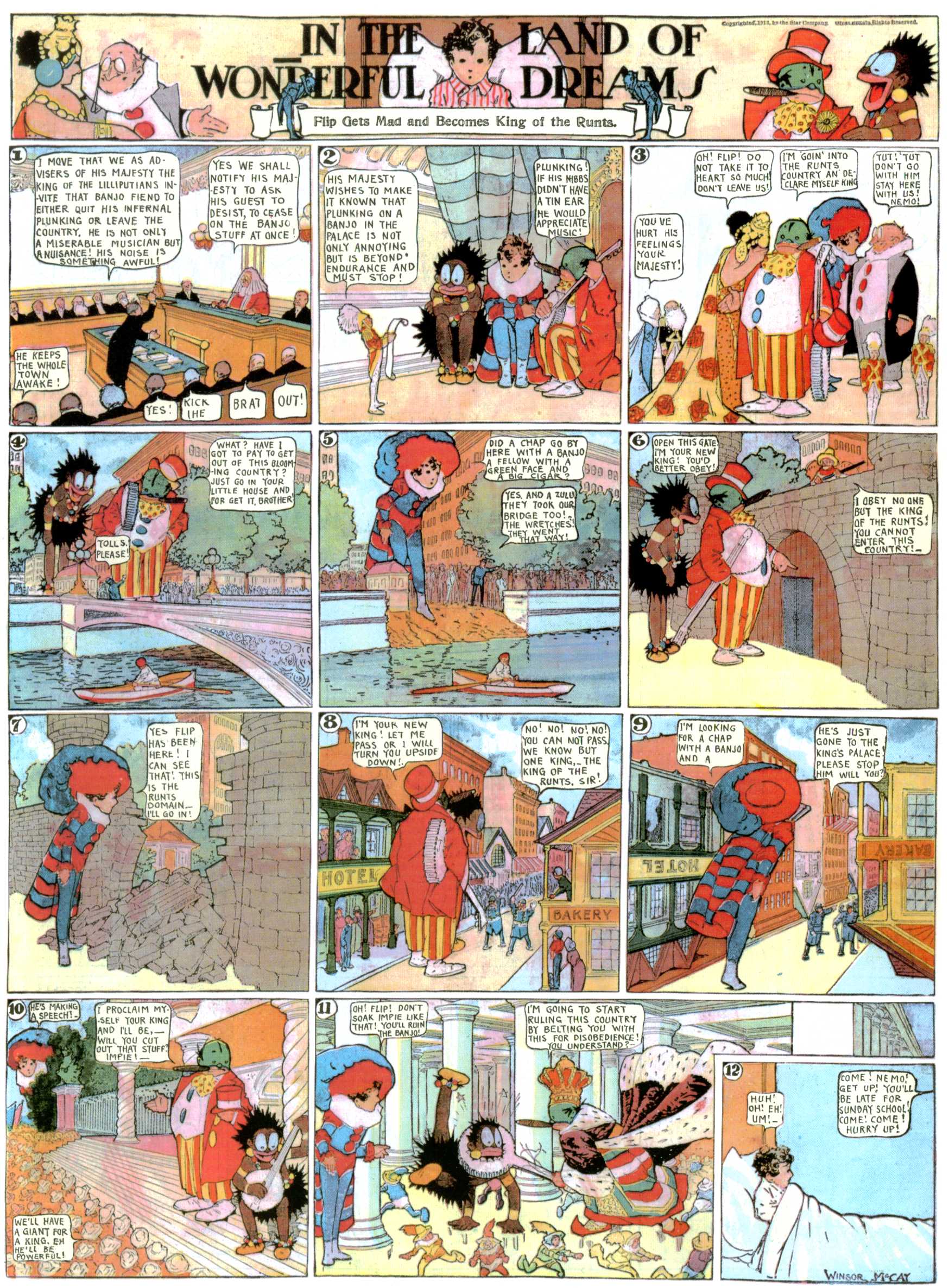 Little Nemo in Slumberland (1905–1914), page 395. Little Nemo in Slumberland by Winsor McCay. Public domain in the United States. https://archive.org/details/LittleNemo1905-14FromWinsorMccayAsCbz