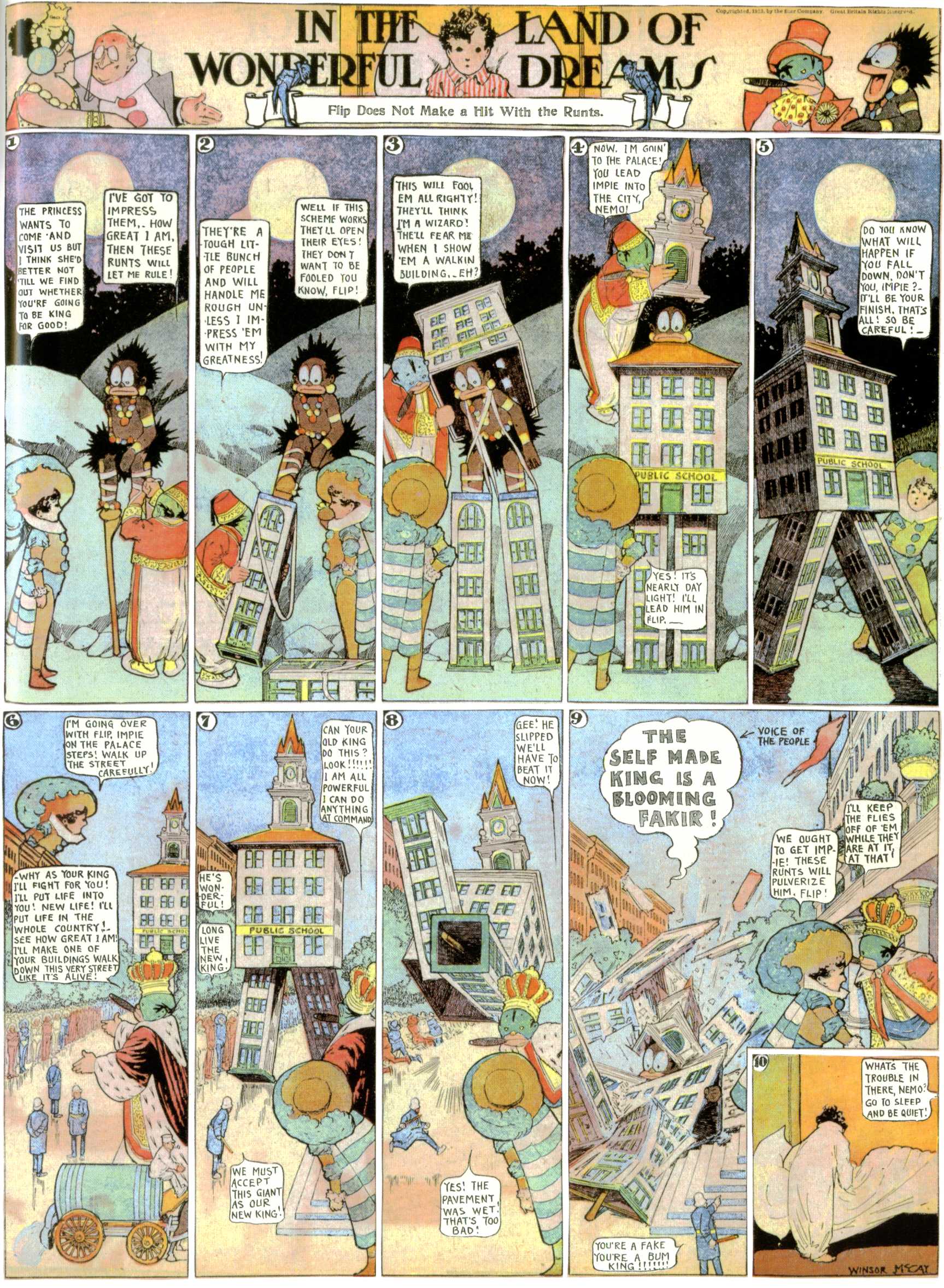 Little Nemo in Slumberland (1905–1914), page 396. Little Nemo in Slumberland by Winsor McCay. Public domain in the United States. https://archive.org/details/LittleNemo1905-14FromWinsorMccayAsCbz