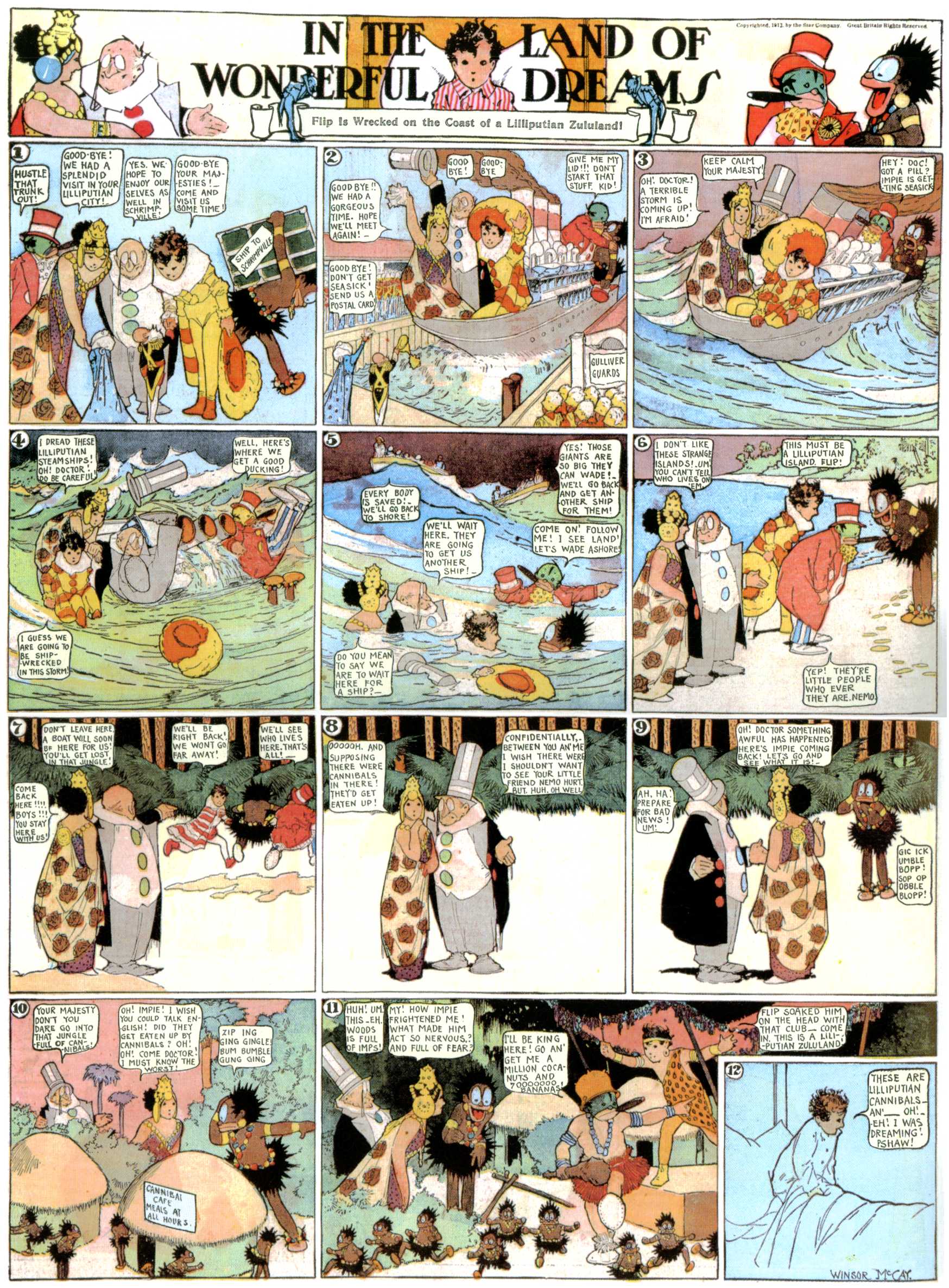 Little Nemo in Slumberland (1905–1914), page 399. Little Nemo in Slumberland by Winsor McCay. Public domain in the United States. https://archive.org/details/LittleNemo1905-14FromWinsorMccayAsCbz