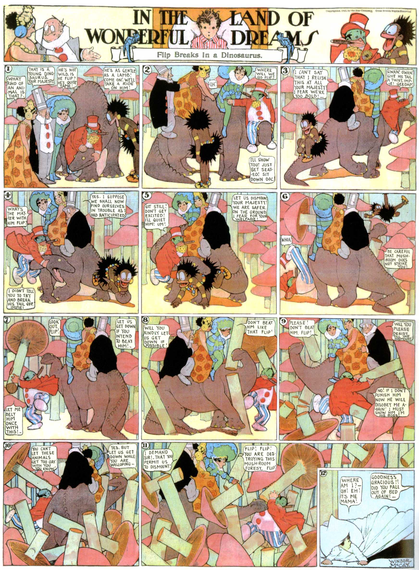 Little Nemo in Slumberland (1905–1914), page 403. Little Nemo in Slumberland by Winsor McCay. Public domain in the United States. https://archive.org/details/LittleNemo1905-14FromWinsorMccayAsCbz