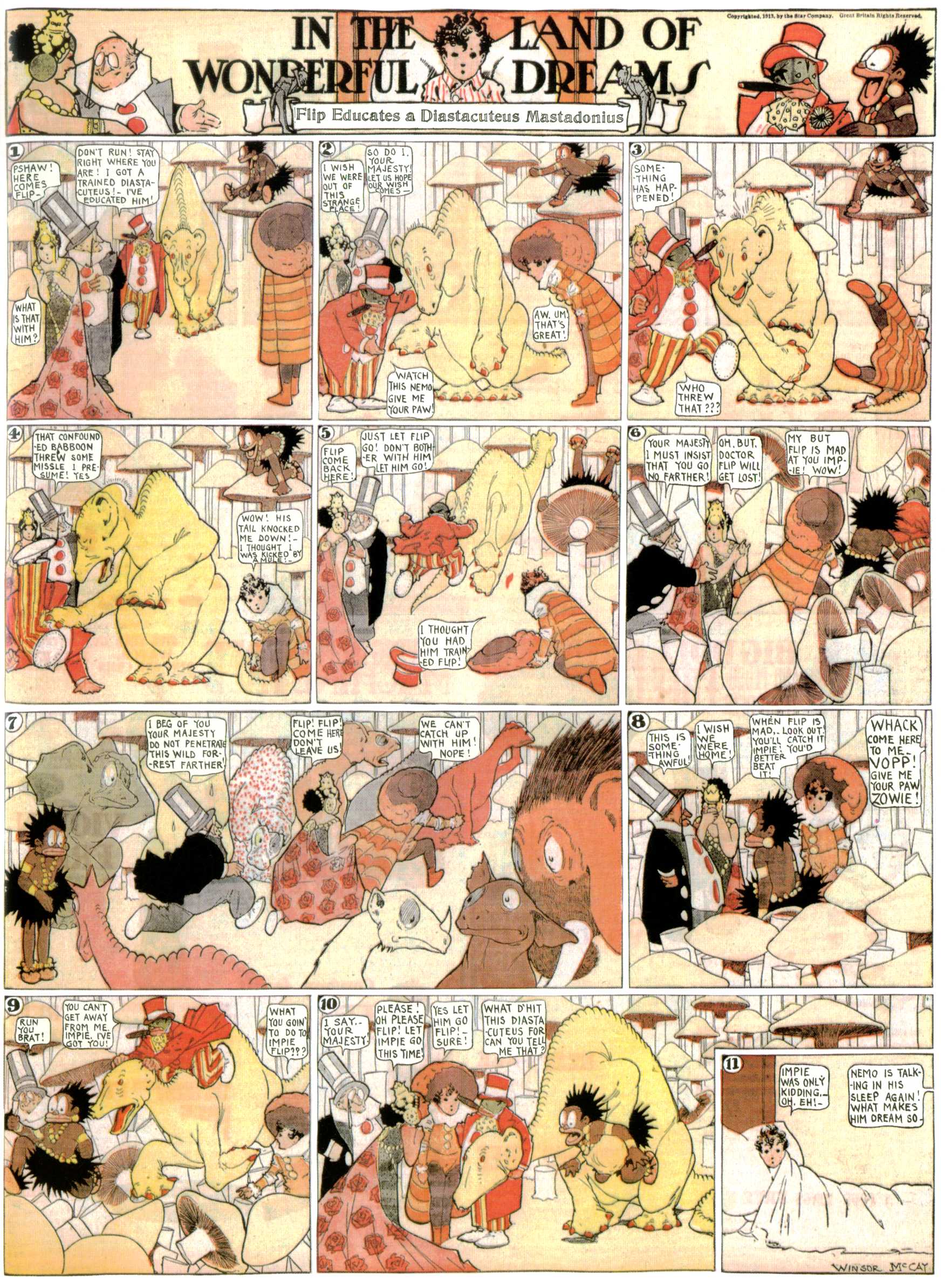 Little Nemo in Slumberland (1905–1914), page 404. Little Nemo in Slumberland by Winsor McCay. Public domain in the United States. https://archive.org/details/LittleNemo1905-14FromWinsorMccayAsCbz