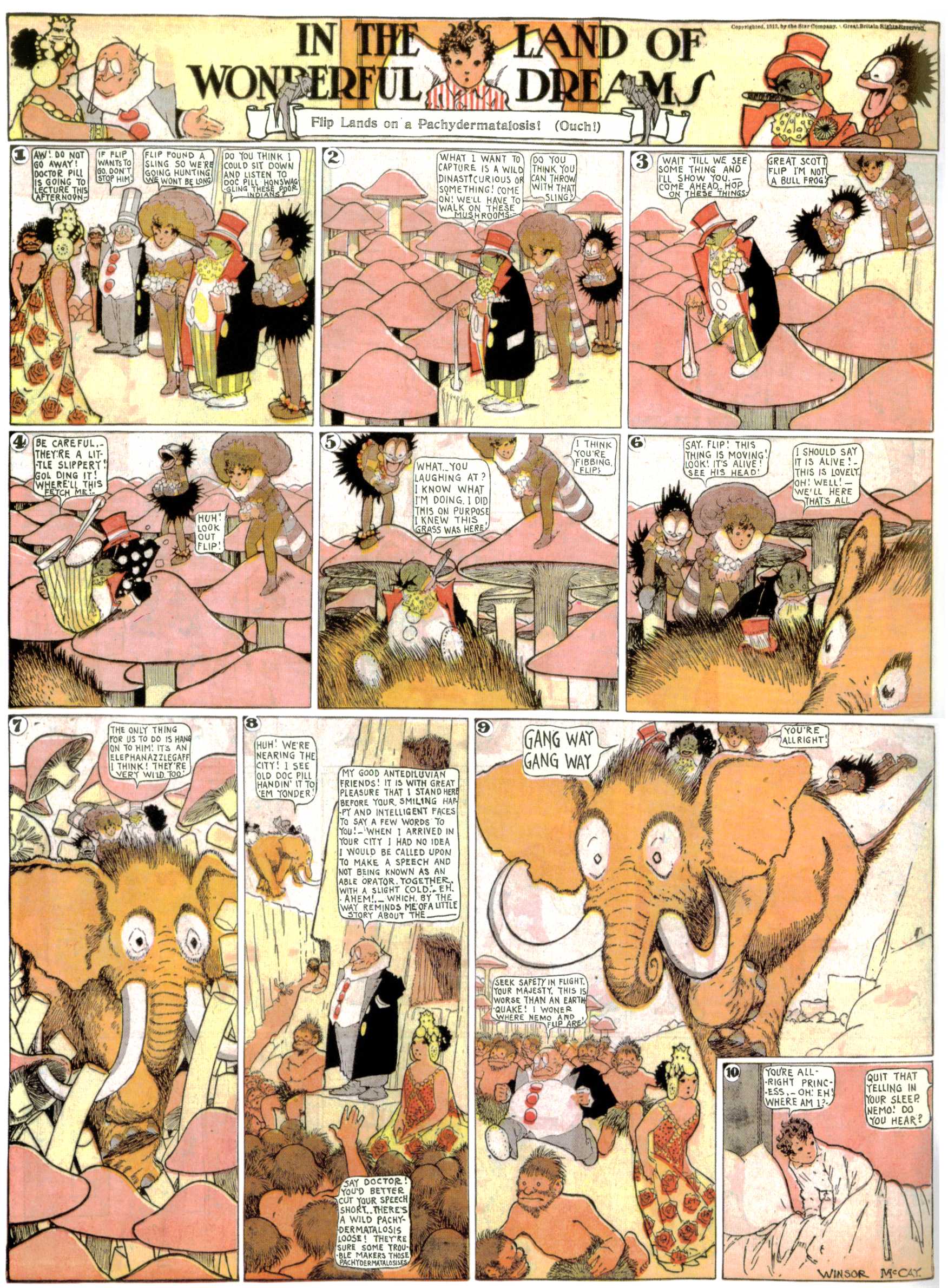 Little Nemo in Slumberland (1905–1914), page 407. Little Nemo in Slumberland by Winsor McCay. Public domain in the United States. https://archive.org/details/LittleNemo1905-14FromWinsorMccayAsCbz