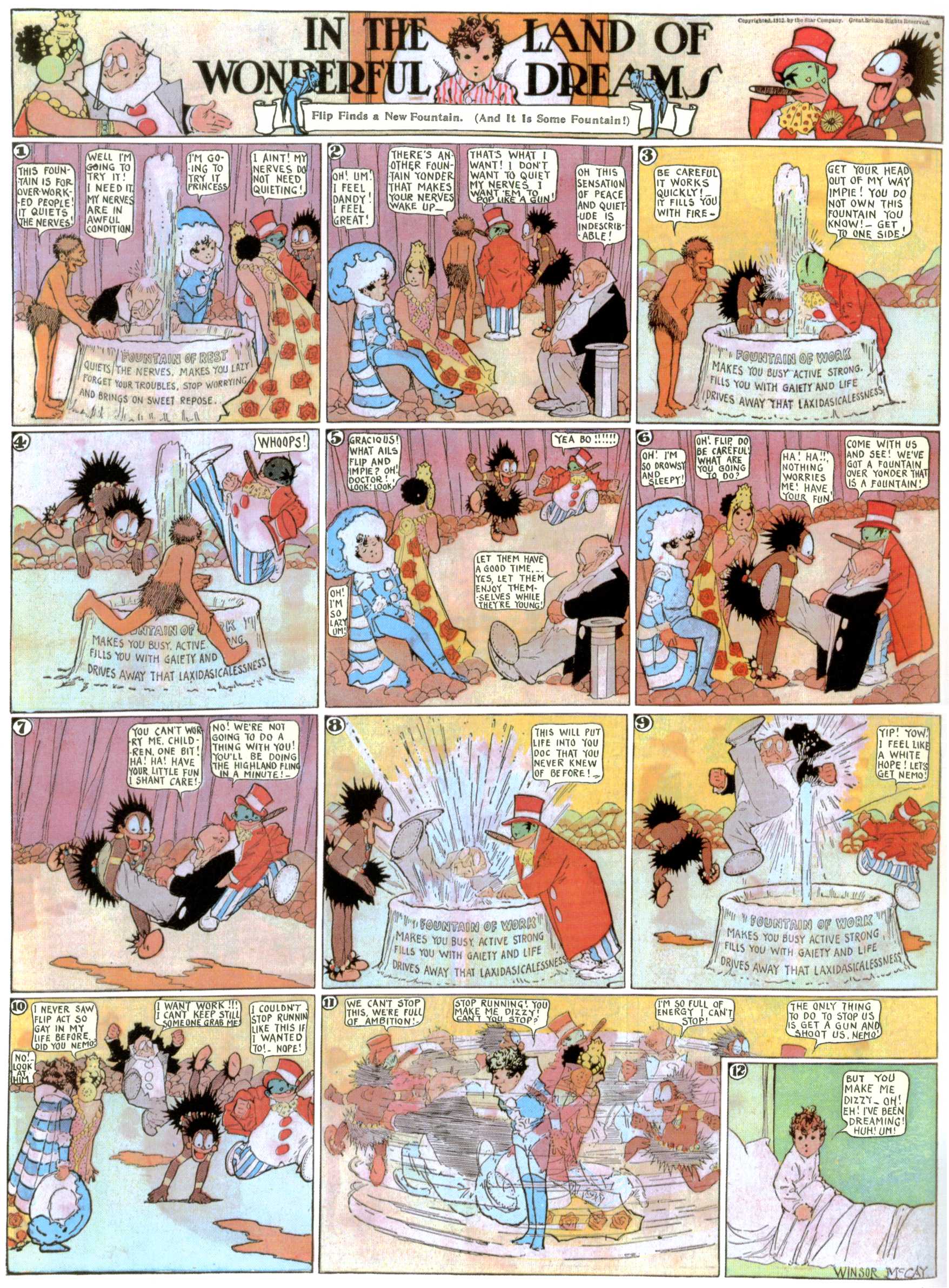 Little Nemo in Slumberland (1905–1914), page 413. Little Nemo in Slumberland by Winsor McCay. Public domain in the United States. https://archive.org/details/LittleNemo1905-14FromWinsorMccayAsCbz