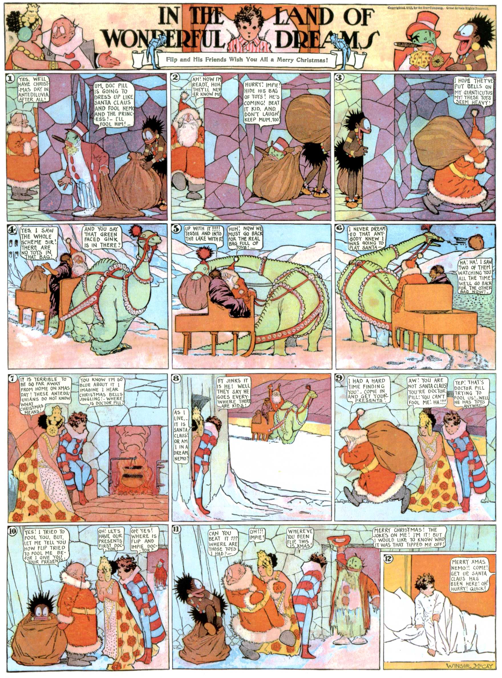 Little Nemo in Slumberland (1905–1914), page 414. Little Nemo in Slumberland by Winsor McCay. Public domain in the United States. https://archive.org/details/LittleNemo1905-14FromWinsorMccayAsCbz