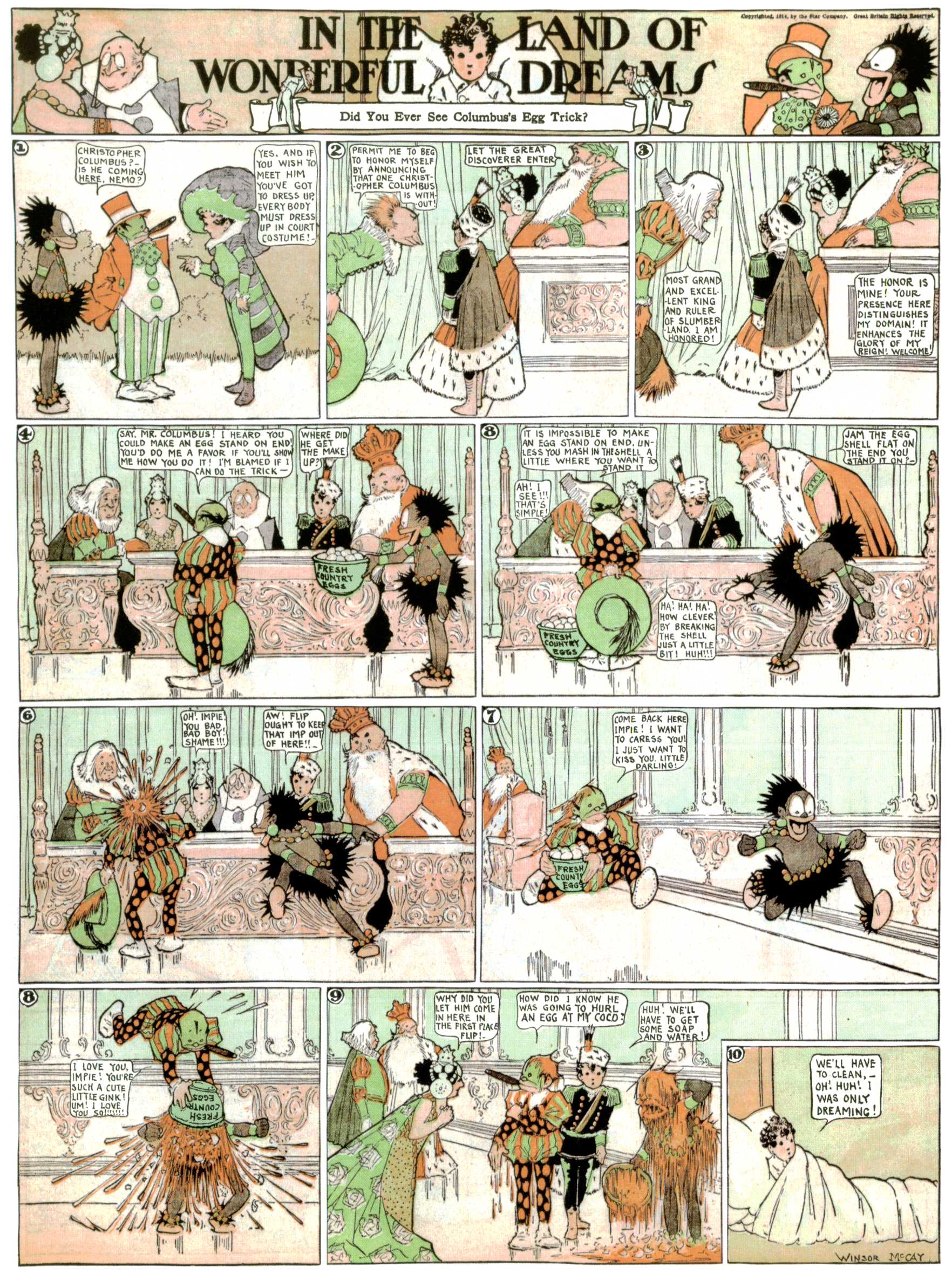 Little Nemo in Slumberland (1905–1914), page 418. Little Nemo in Slumberland by Winsor McCay. Public domain in the United States. https://archive.org/details/LittleNemo1905-14FromWinsorMccayAsCbz