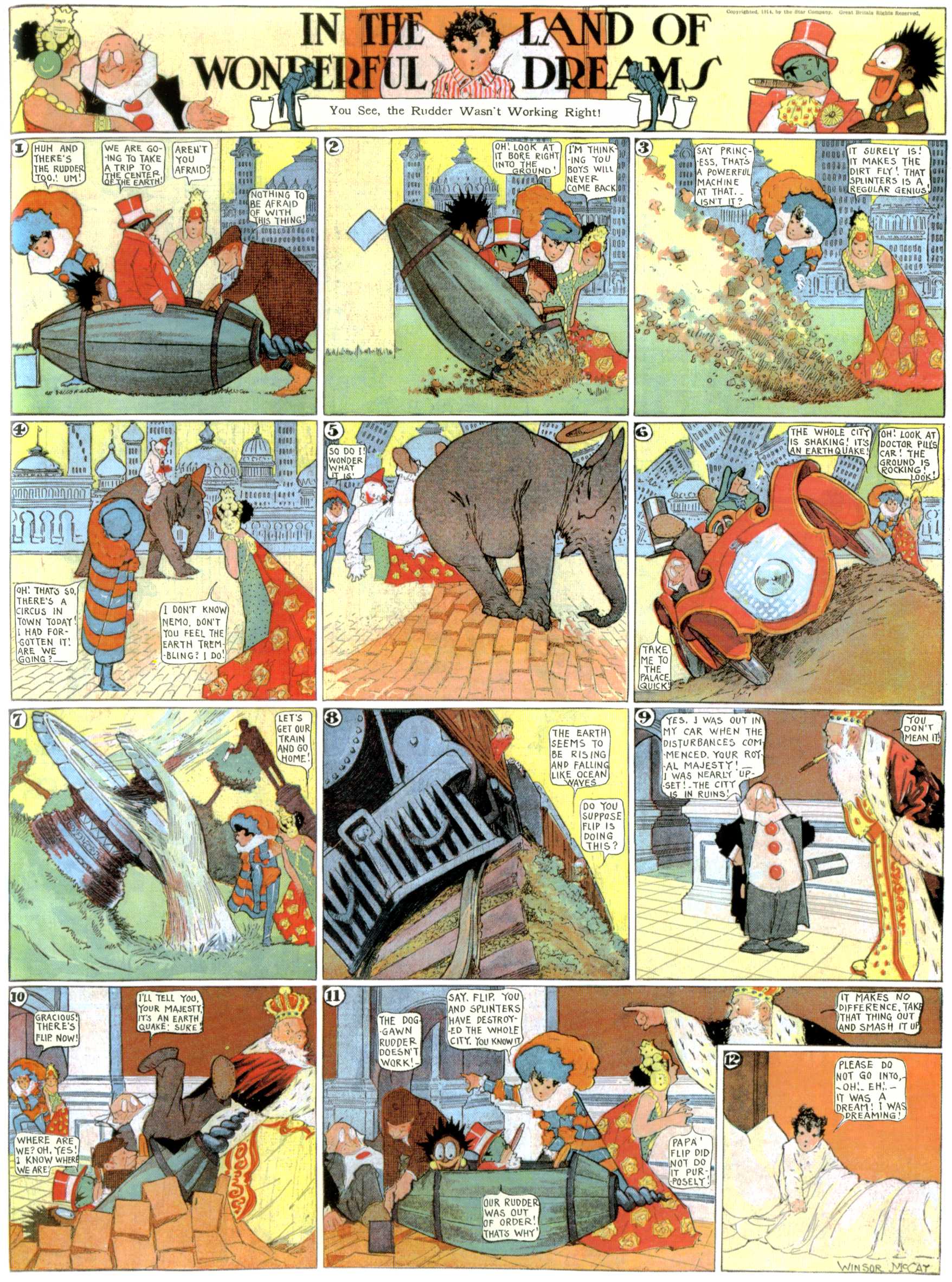 Little Nemo in Slumberland (1905–1914), page 420. Little Nemo in Slumberland by Winsor McCay. Public domain in the United States. https://archive.org/details/LittleNemo1905-14FromWinsorMccayAsCbz
