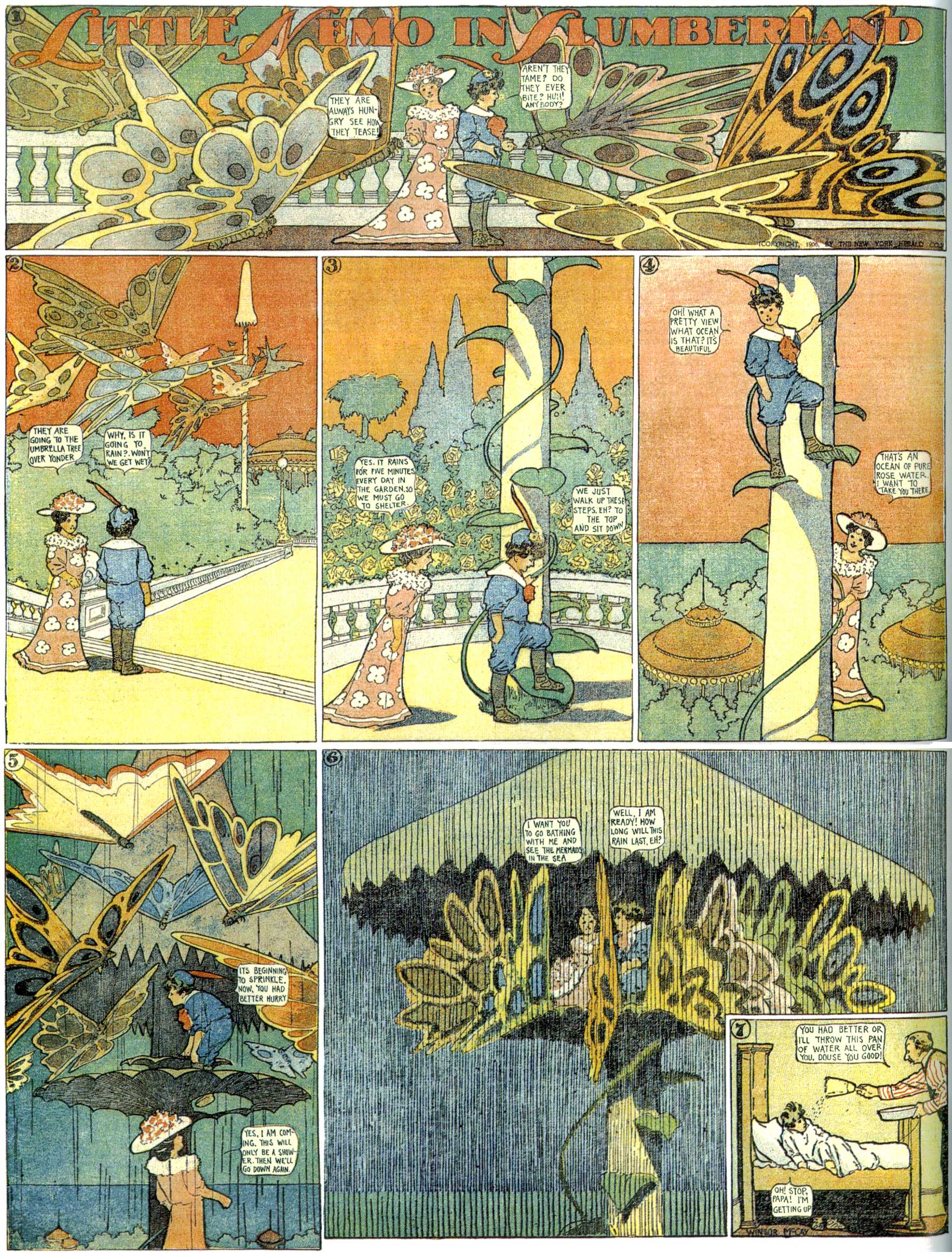 Little Nemo in Slumberland (1905–1914), page 44. Little Nemo in Slumberland by Winsor McCay. Public domain in the United States. https://archive.org/details/LittleNemo1905-14FromWinsorMccayAsCbz