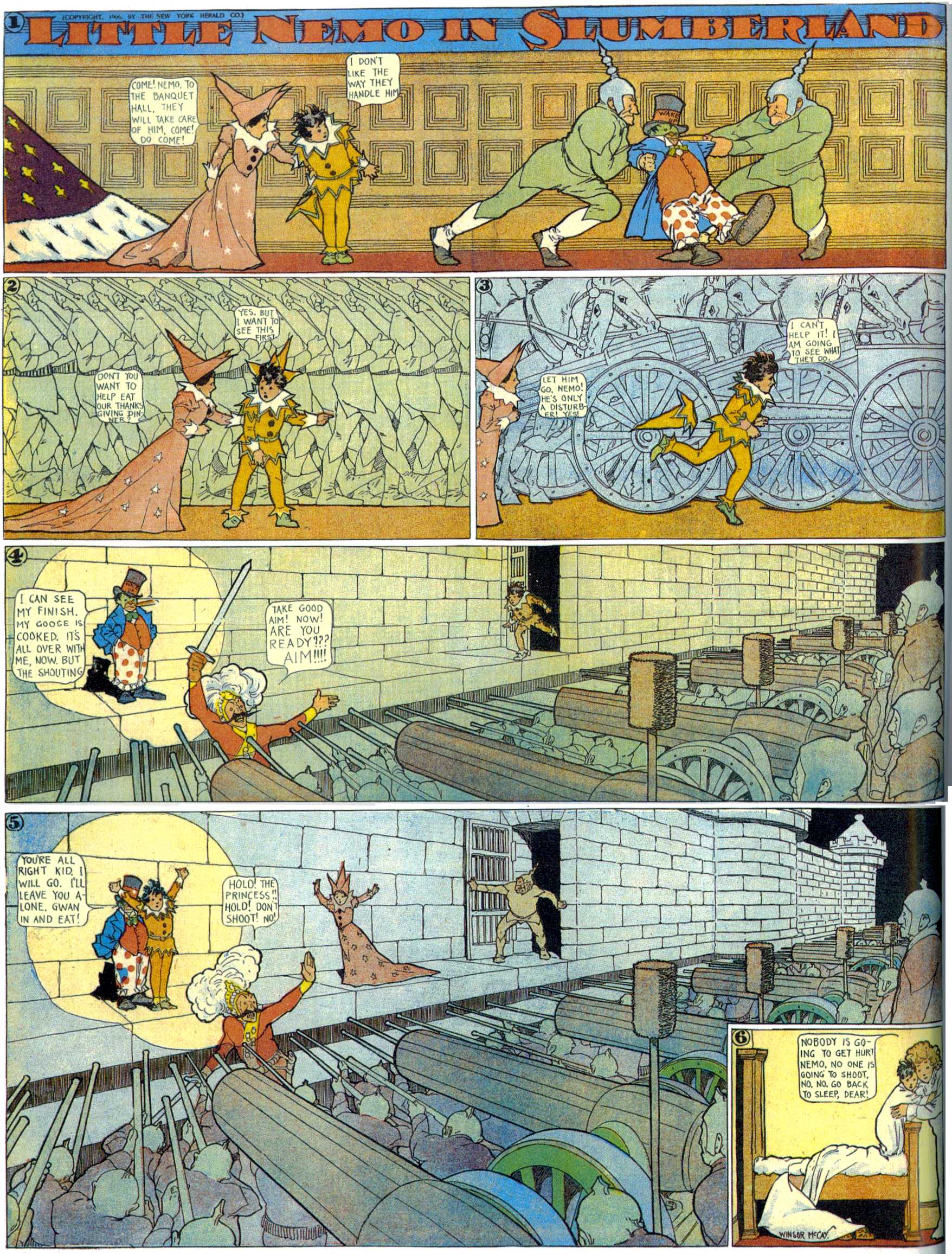 Little Nemo in Slumberland (1905–1914), page 59. Little Nemo in Slumberland by Winsor McCay. Public domain in the United States. https://archive.org/details/LittleNemo1905-14FromWinsorMccayAsCbz