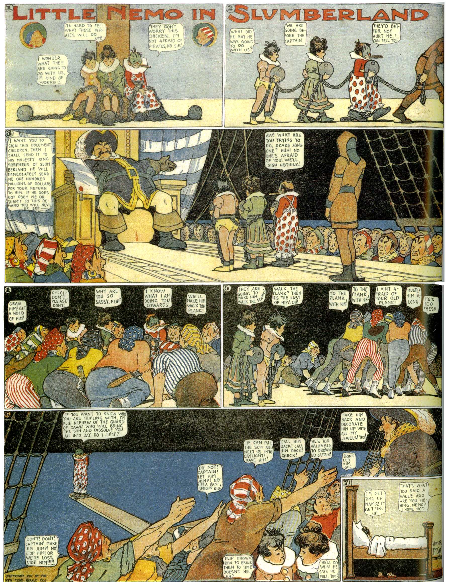Little Nemo in Slumberland (1905–1914), page 77. Little Nemo in Slumberland by Winsor McCay. Public domain in the United States. https://archive.org/details/LittleNemo1905-14FromWinsorMccayAsCbz