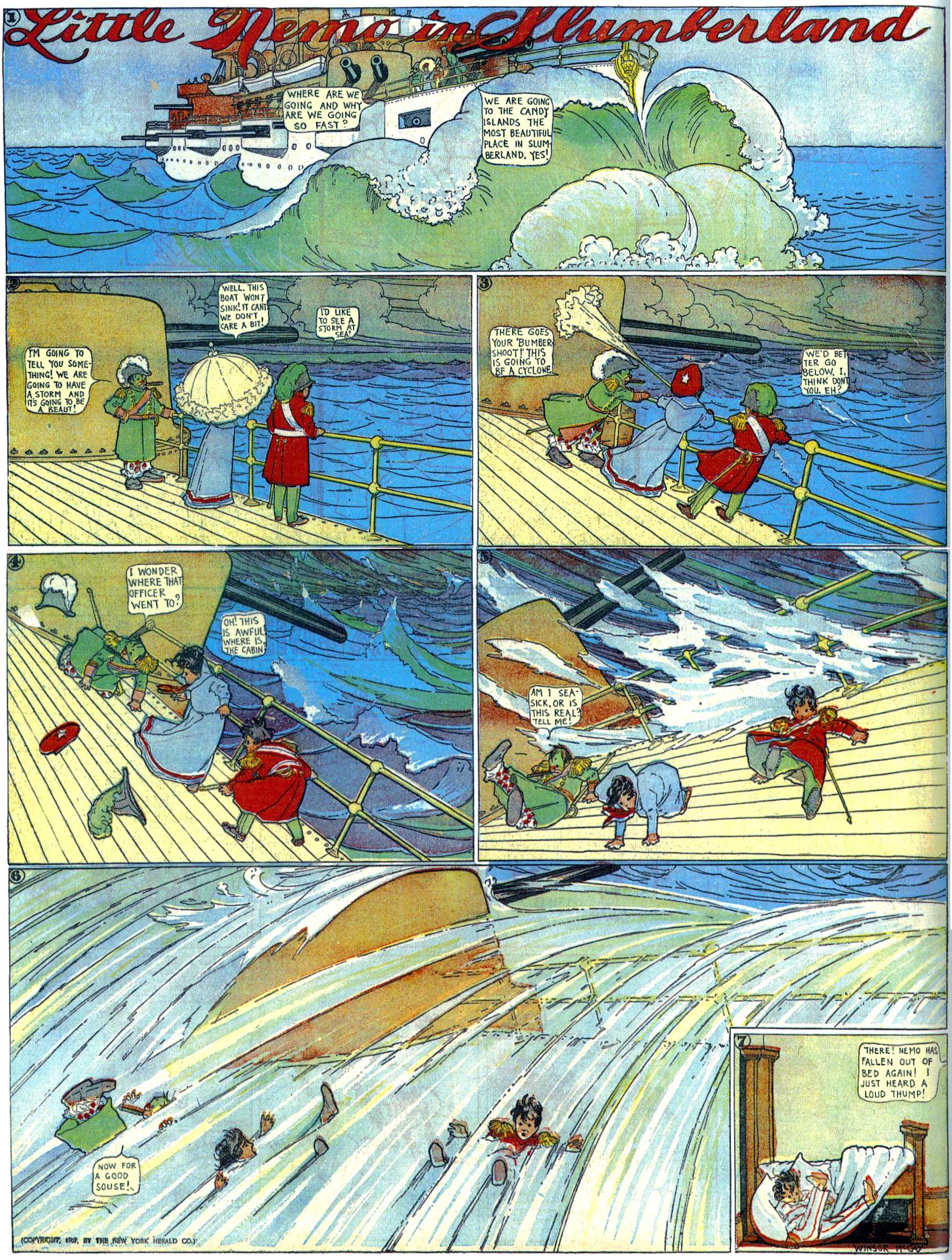 Little Nemo in Slumberland (1905–1914), page 81. Little Nemo in Slumberland by Winsor McCay. Public domain in the United States. https://archive.org/details/LittleNemo1905-14FromWinsorMccayAsCbz