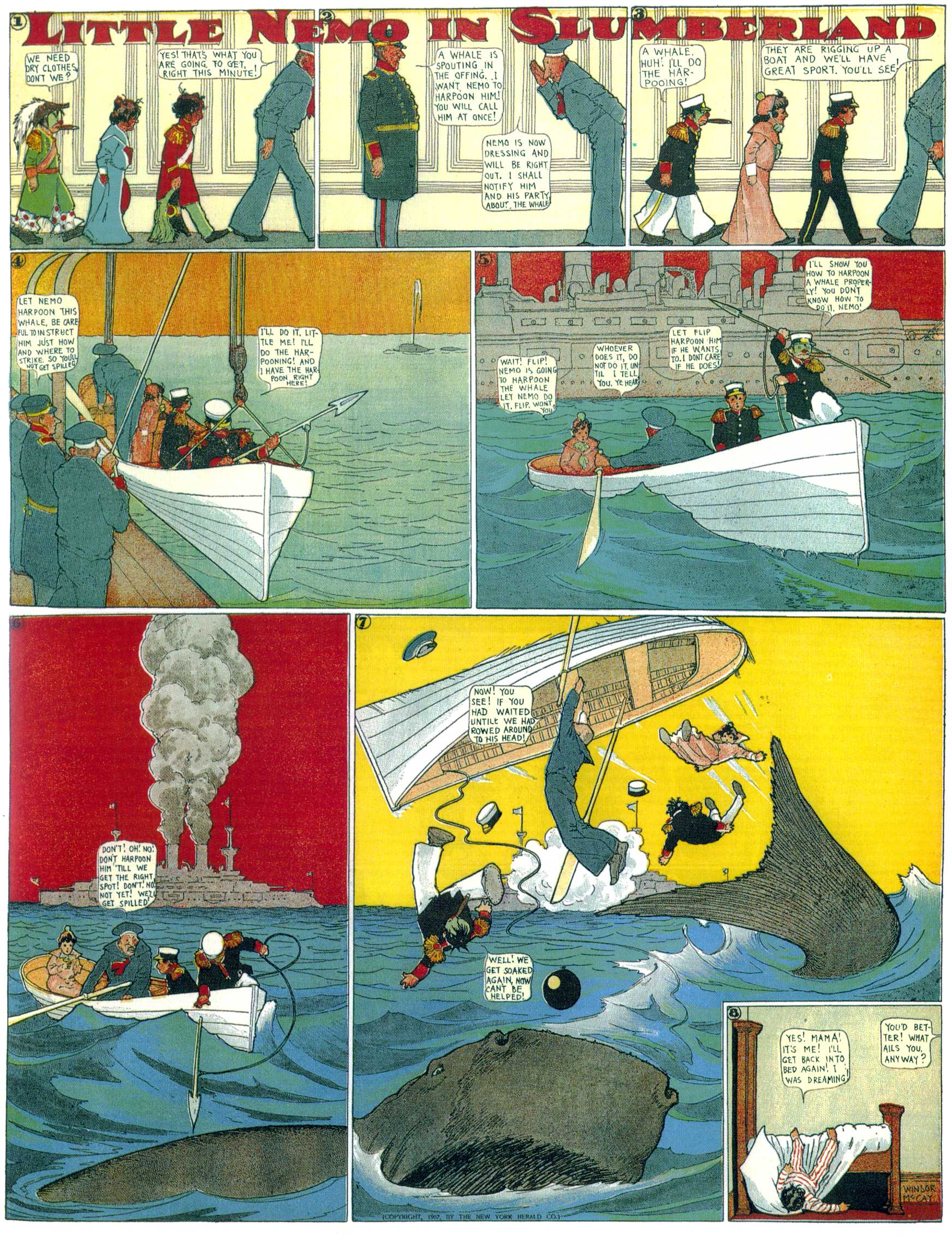 Little Nemo in Slumberland (1905–1914), page 82. Little Nemo in Slumberland by Winsor McCay. Public domain in the United States. https://archive.org/details/LittleNemo1905-14FromWinsorMccayAsCbz