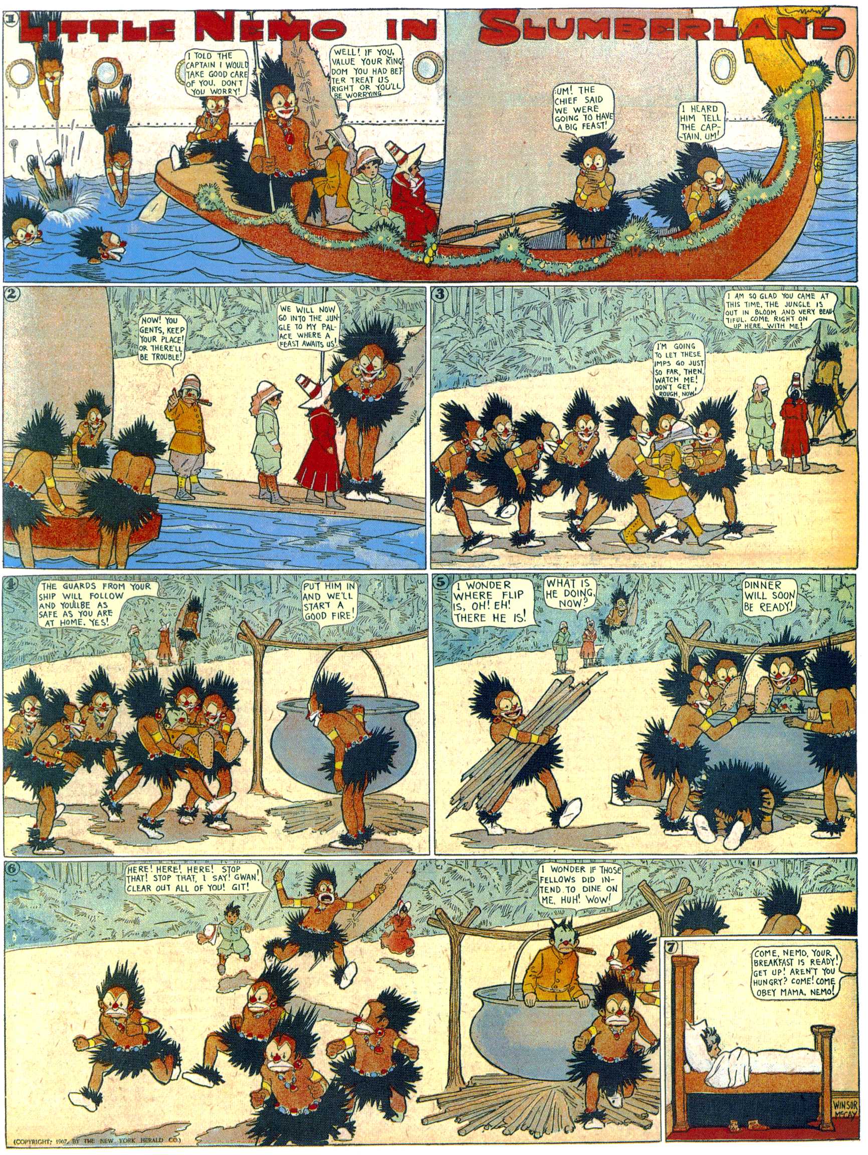 Little Nemo in Slumberland (1905–1914), page 84. Little Nemo in Slumberland by Winsor McCay. Public domain in the United States. https://archive.org/details/LittleNemo1905-14FromWinsorMccayAsCbz