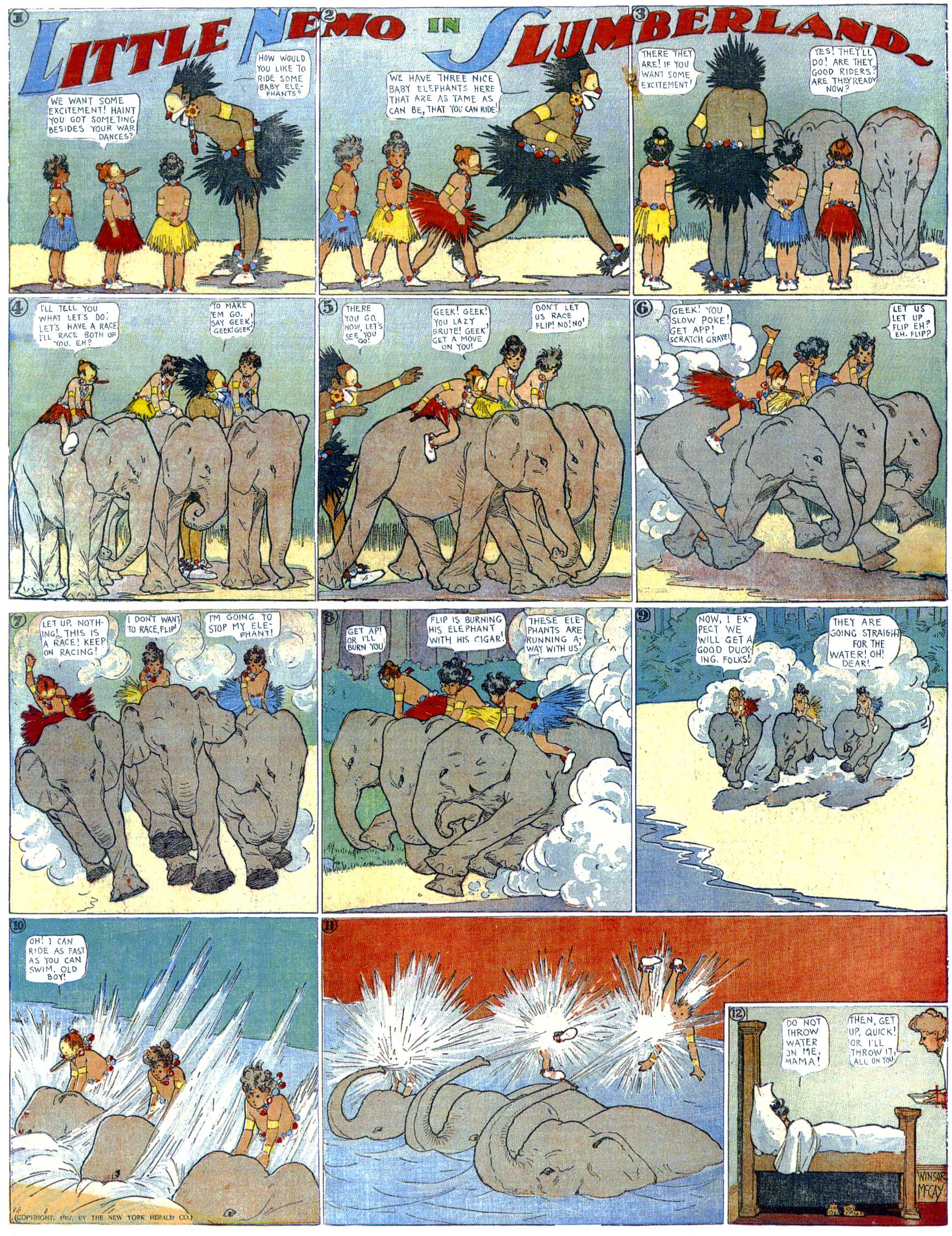 Little Nemo in Slumberland (1905–1914), page 88. Little Nemo in Slumberland by Winsor McCay. Public domain in the United States. https://archive.org/details/LittleNemo1905-14FromWinsorMccayAsCbz