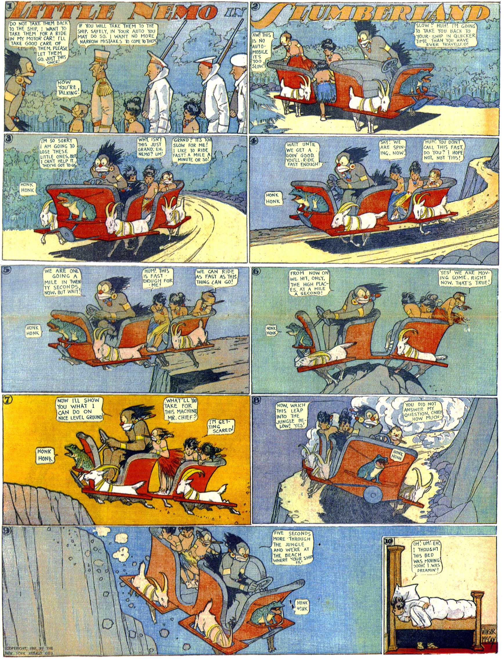 Little Nemo in Slumberland (1905–1914), page 90. Little Nemo in Slumberland by Winsor McCay. Public domain in the United States. https://archive.org/details/LittleNemo1905-14FromWinsorMccayAsCbz