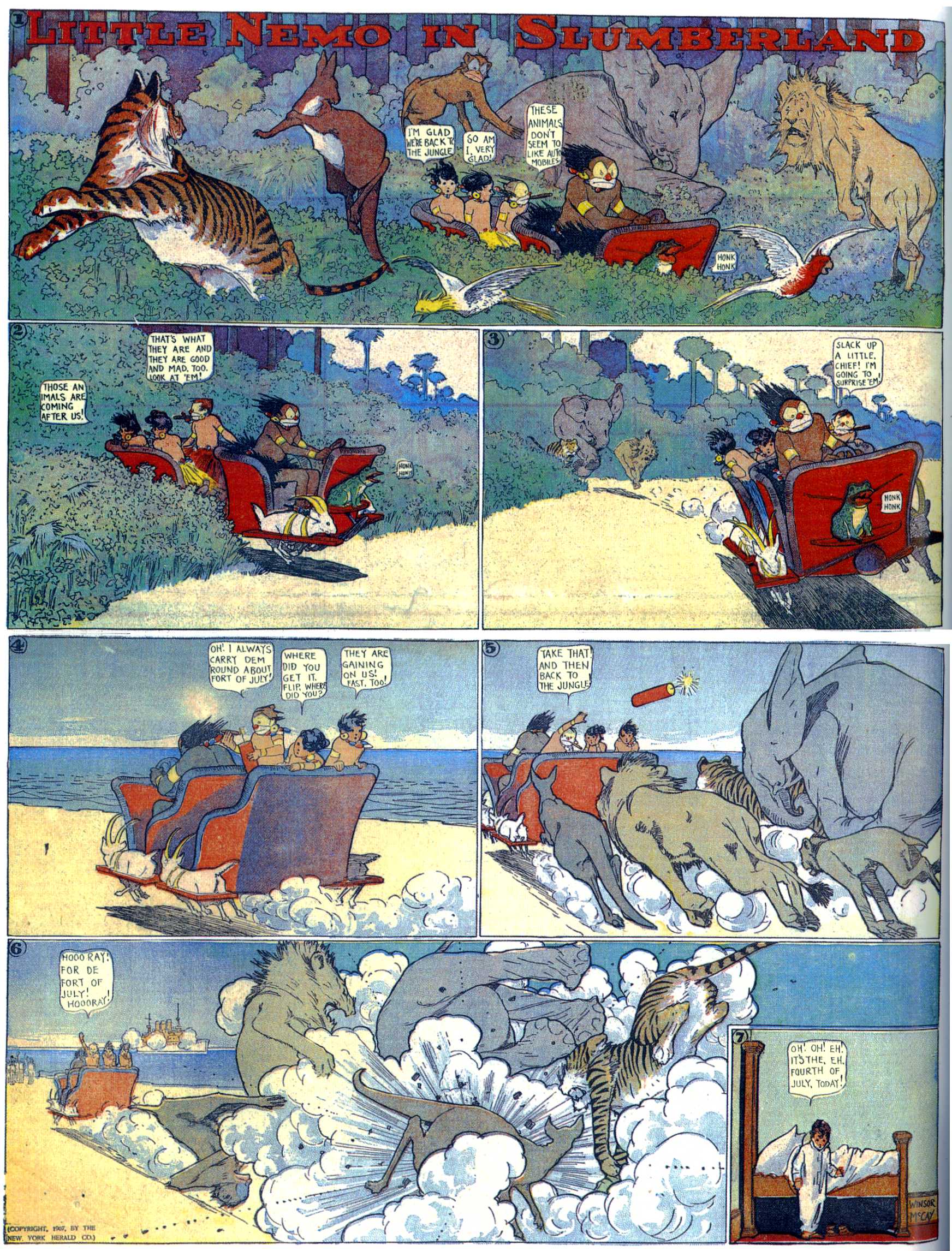 Little Nemo in Slumberland (1905–1914), page 91. Little Nemo in Slumberland by Winsor McCay. Public domain in the United States. https://archive.org/details/LittleNemo1905-14FromWinsorMccayAsCbz
