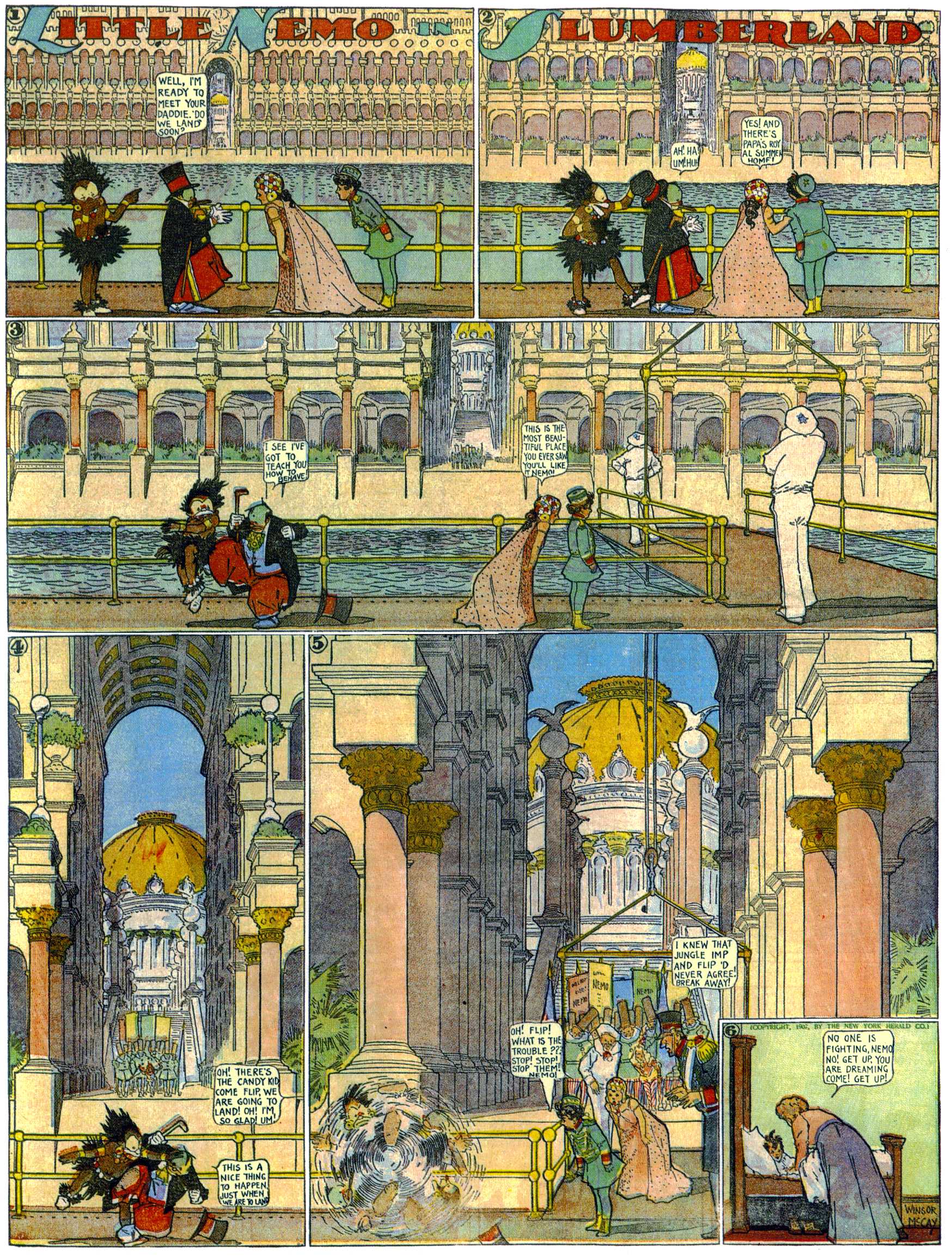 Little Nemo in Slumberland (1905–1914), page 94. Little Nemo in Slumberland by Winsor McCay. Public domain in the United States. https://archive.org/details/LittleNemo1905-14FromWinsorMccayAsCbz