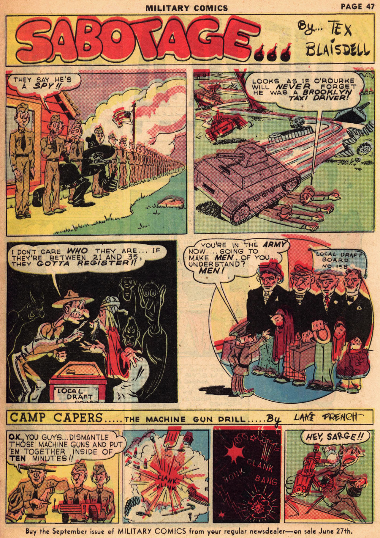 Military Comics #1 (Quality Comics), page 48. Public domain (US).