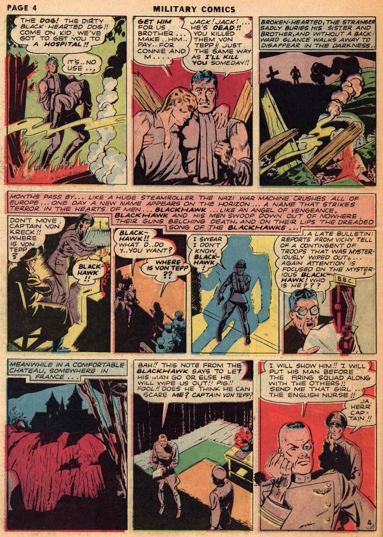 Military Comics #1 (Quality Comics), page 6. Public domain (US).