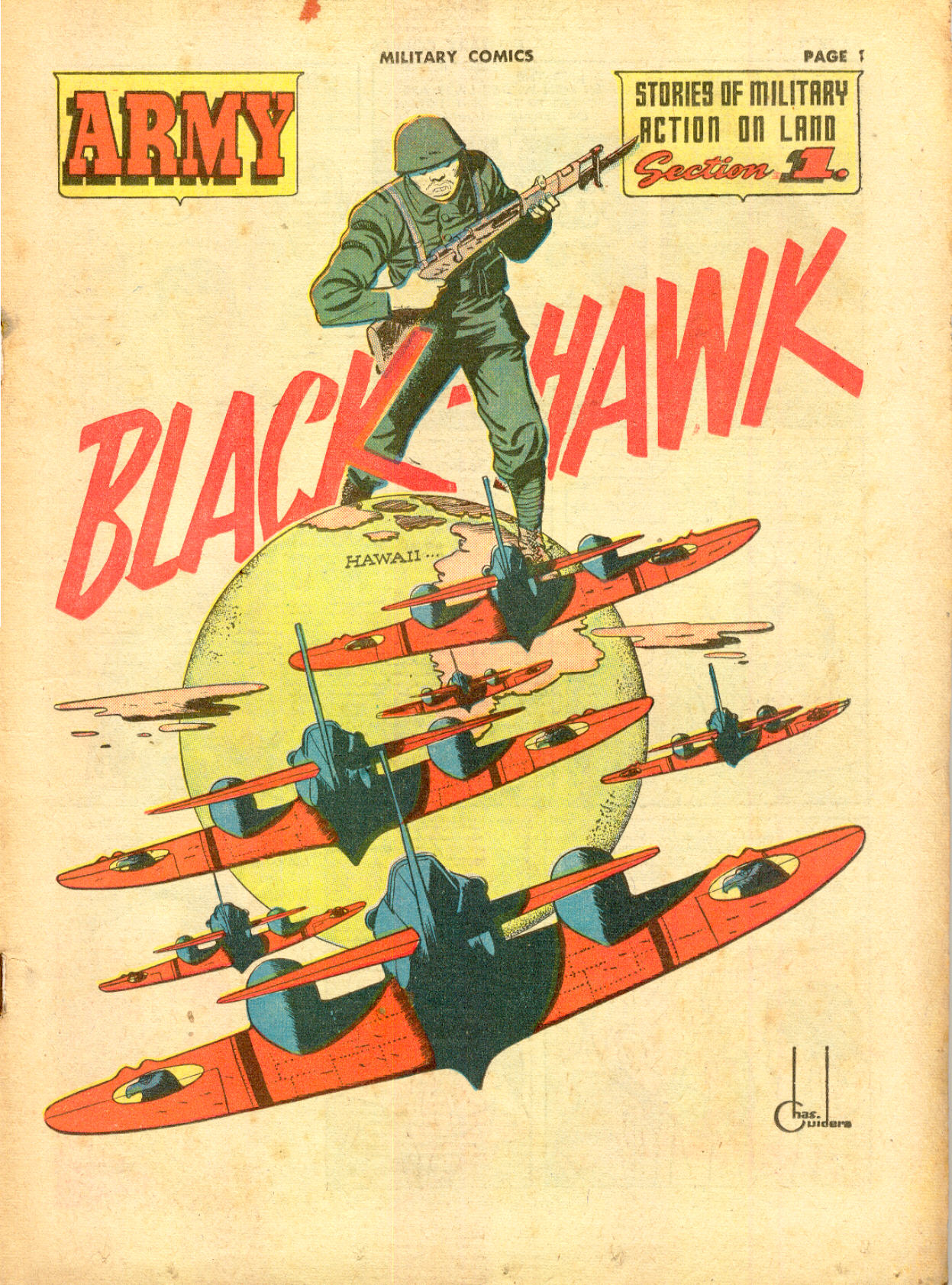 Military Comics #11 (Quality Comics), page 3. Public domain (US).