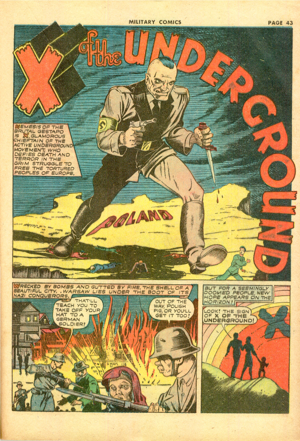 Military Comics #11 (Quality Comics), page 45. Public domain (US).