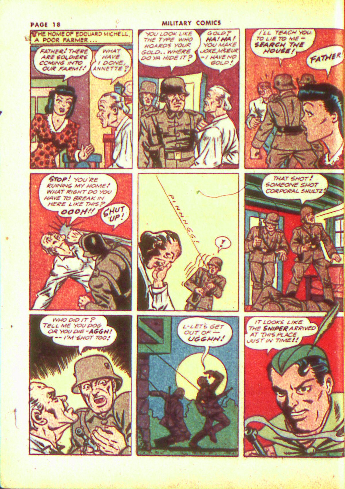 Military Comics #13 (Quality Comics), page 20. Public domain (US).