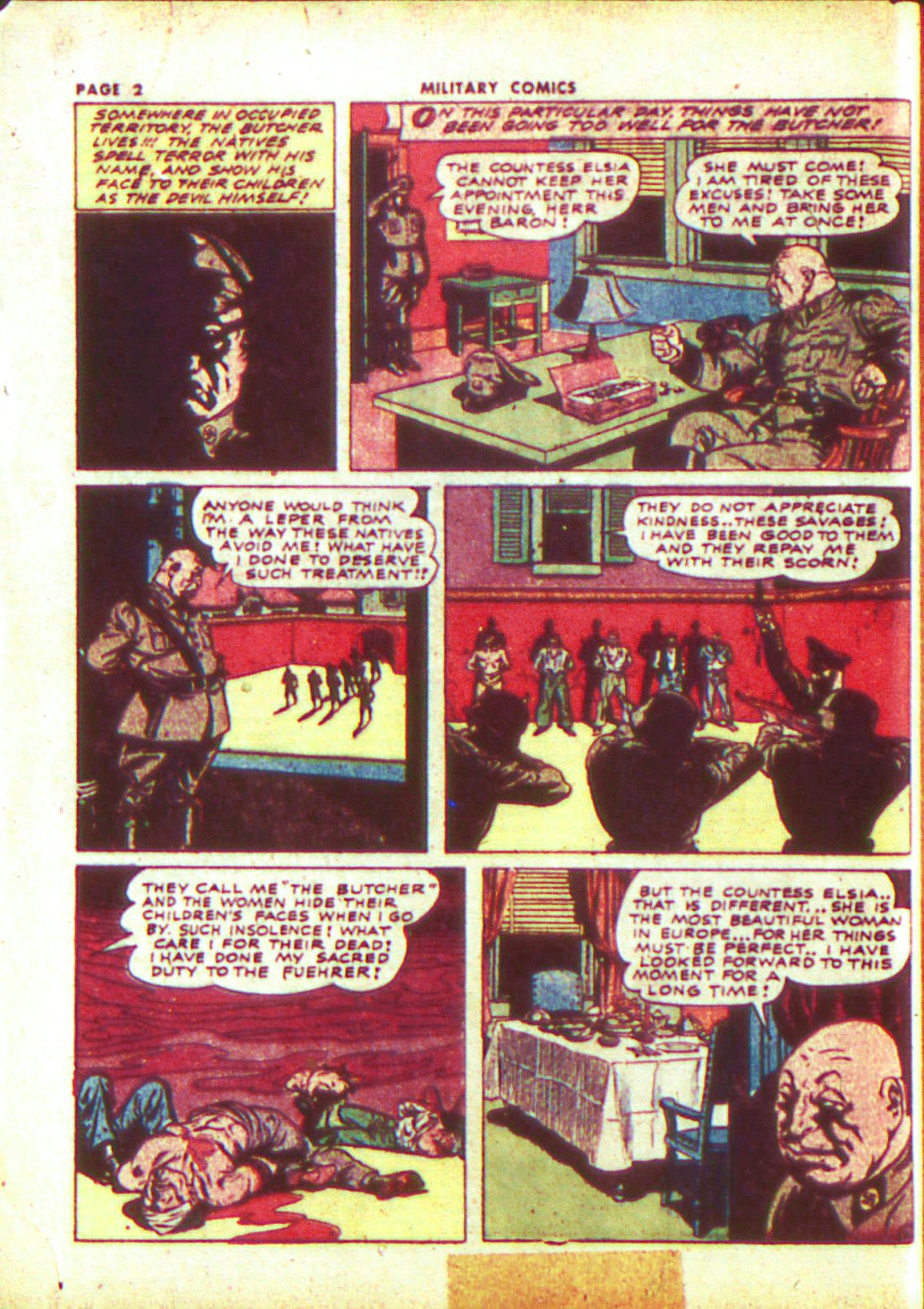 Military Comics #13 (Quality Comics), page 4. Public domain (US).