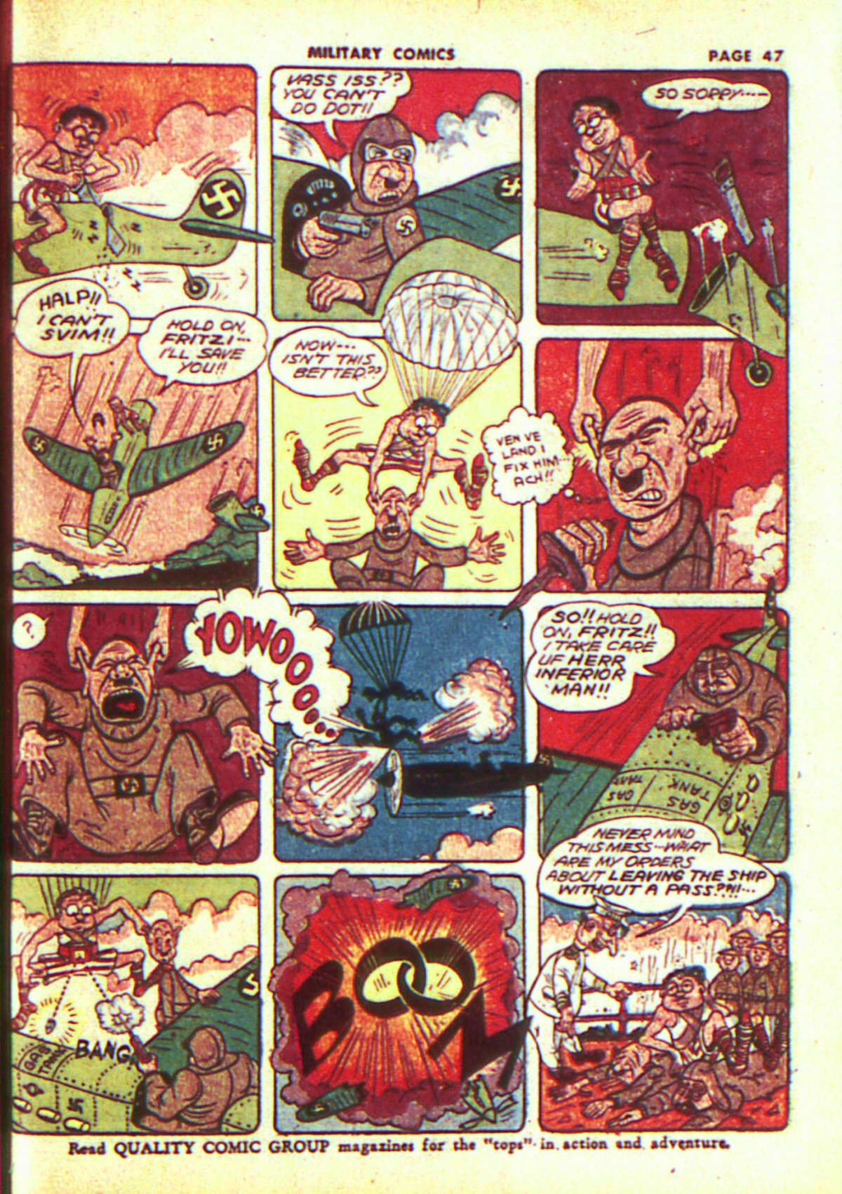 Military Comics #13 (Quality Comics), page 49. Public domain (US).