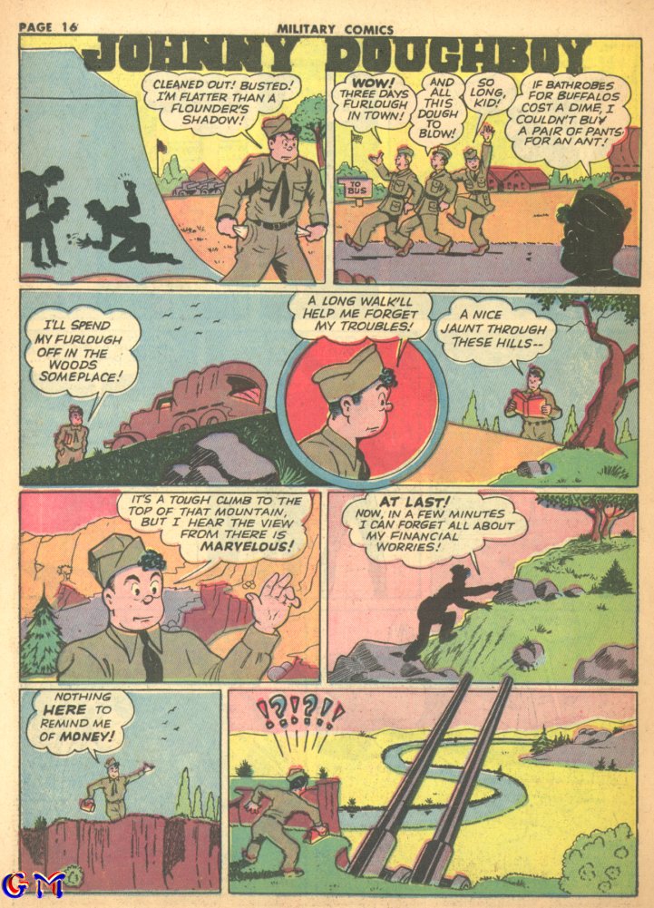Military Comics #17 (Quality Comics), page 18. Public domain (US).