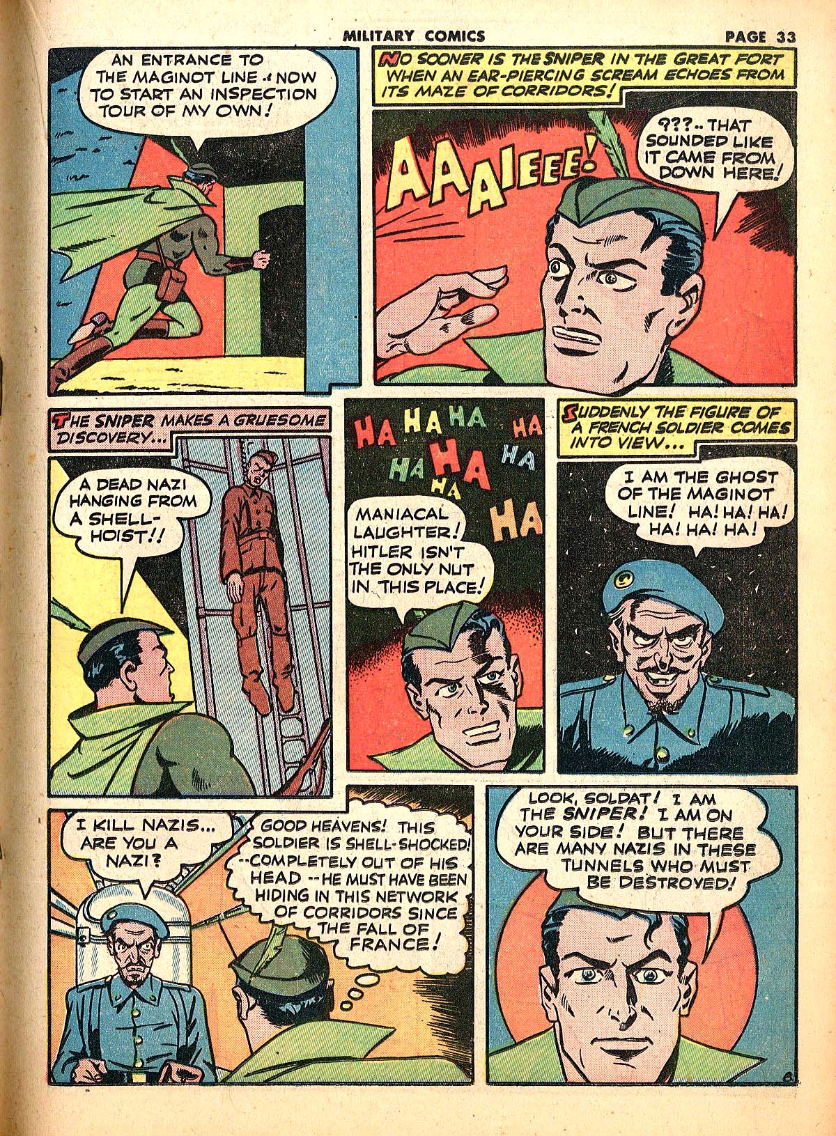 Military Comics #18 (Quality Comics), page 35. Public domain (US).